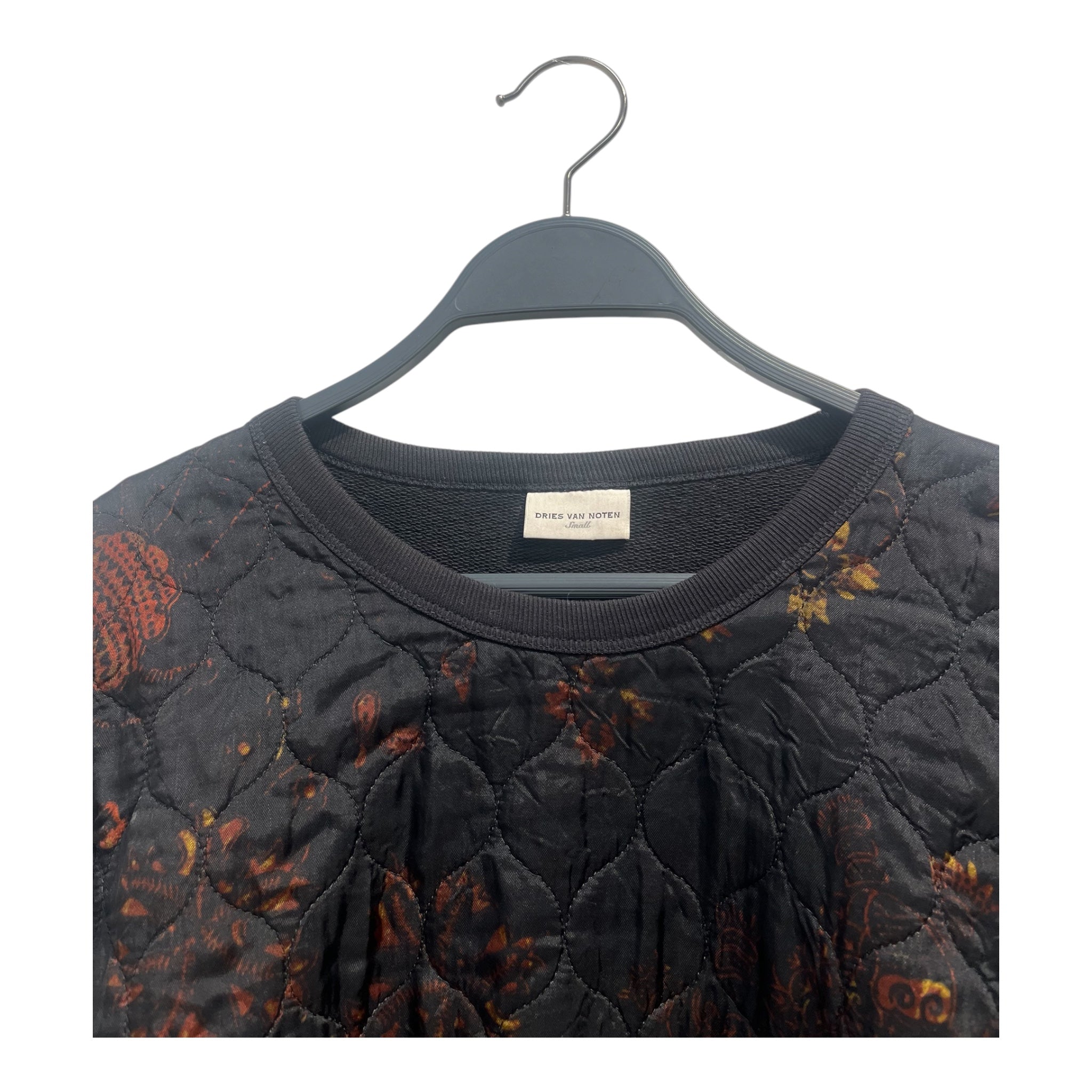 DRIES VAN NOTEN/Sweatshirt/M/All Over Print/BLK/orange brown tribal paisley view 3
