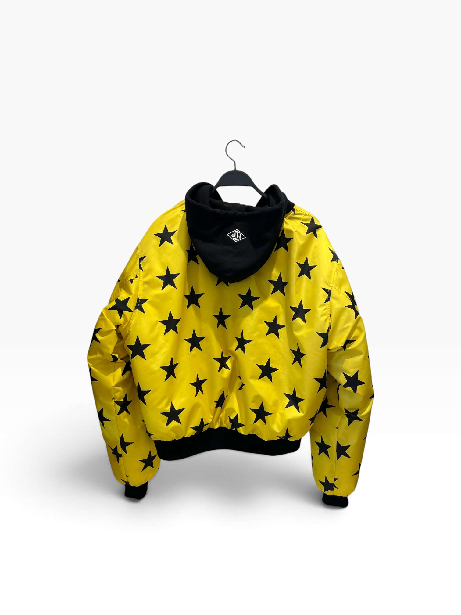 Im Happy I Promise/Puffer Jkt/L/Nylon/YEL/All Over Print/Star Hooded Bomber view 2