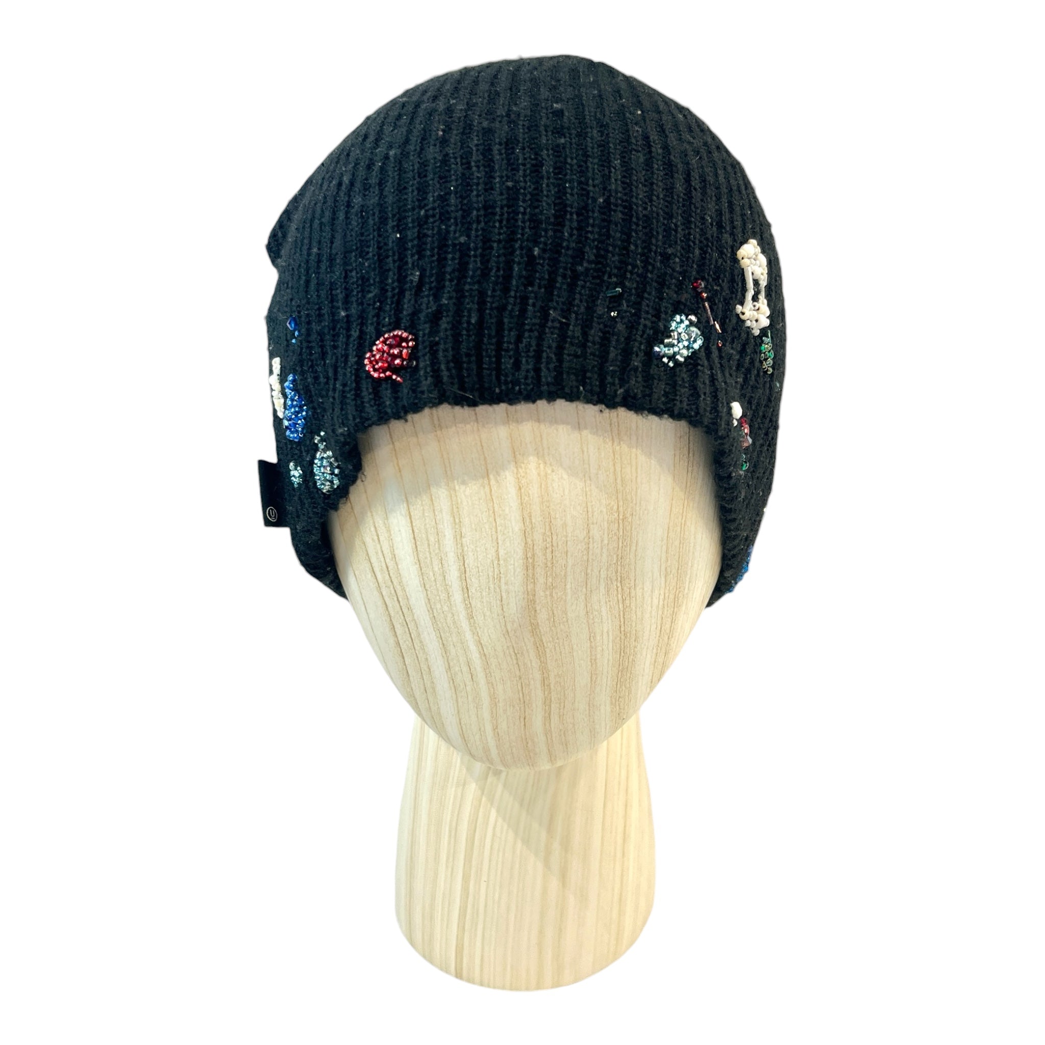UNDERCOVER/Beanie/Acrylic/BLK/F/W 23 BEADED EMBELLISHMENTS view 1
