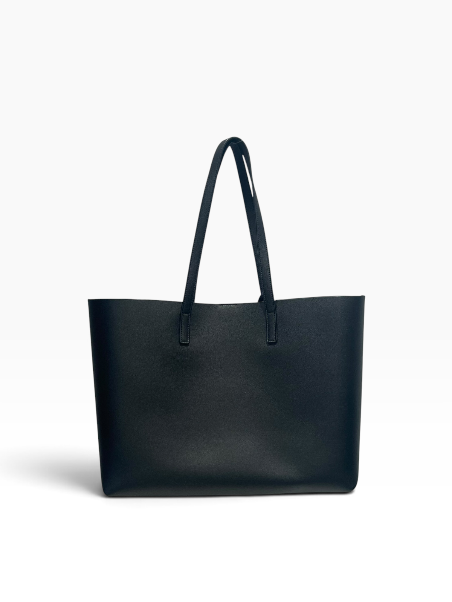 SAINT LAURENT/Tote Bag/Leather/BLK/Shopping Tote view 2