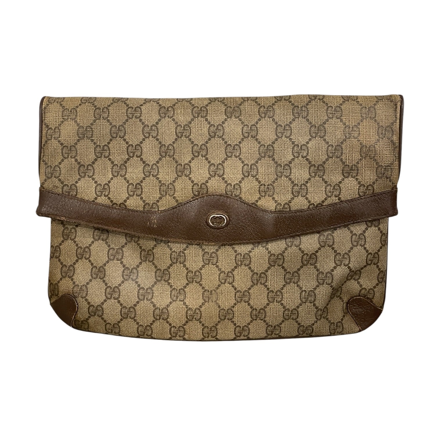 GUCCI/Clutch Bag/Leather/CML/1980s GG Plus Portfolio Clutch view 1