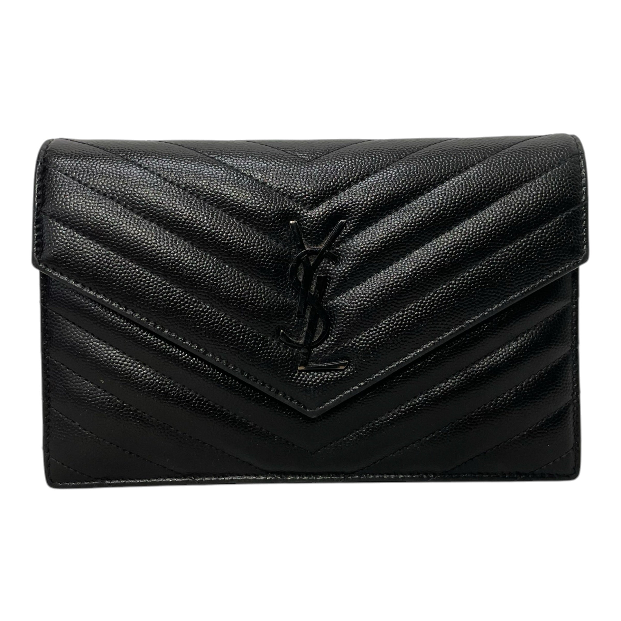 YVES SAINT LAURENT/Cross Body Bag/Leather/BLK/CASSANDRE MATELASSE ENVELOPE view 1
