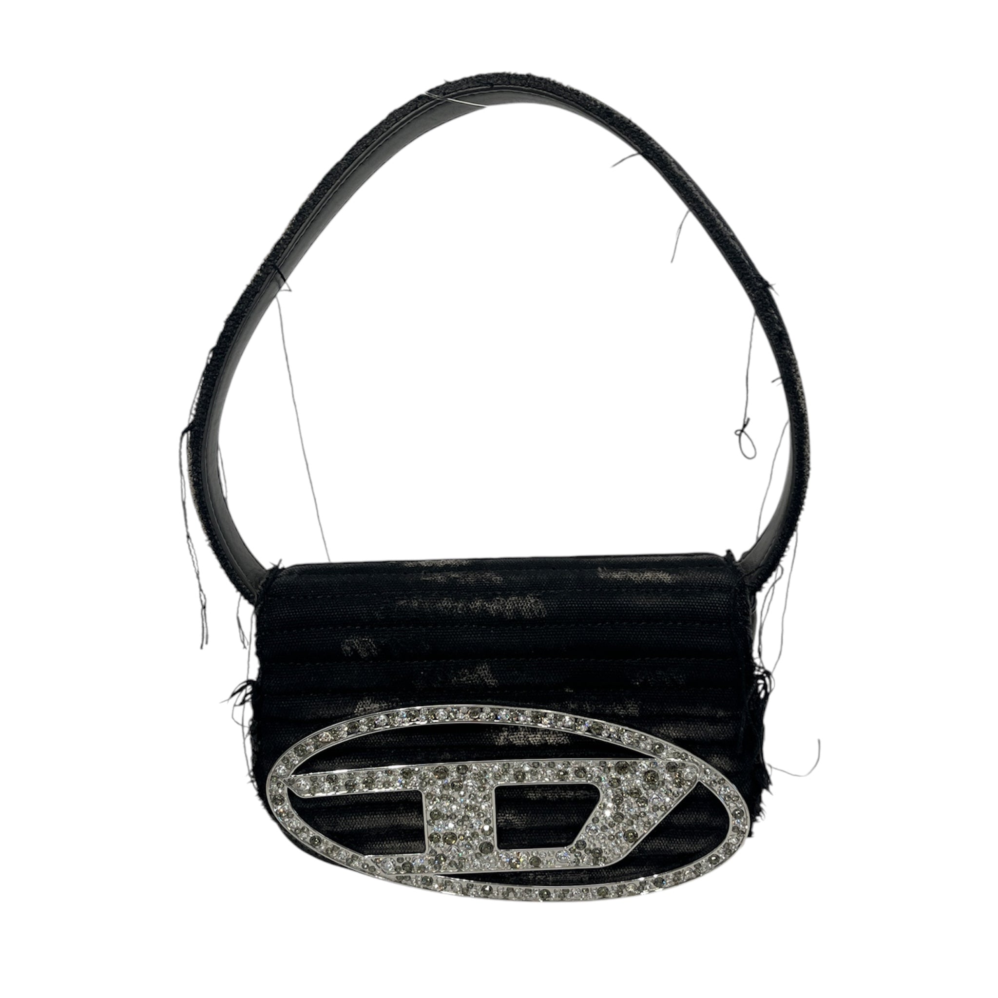DIESEL/Hand Bag/Iridescent/Leather/BLK/Canvas/Lthr/Sparkly Shldr Bg view 1