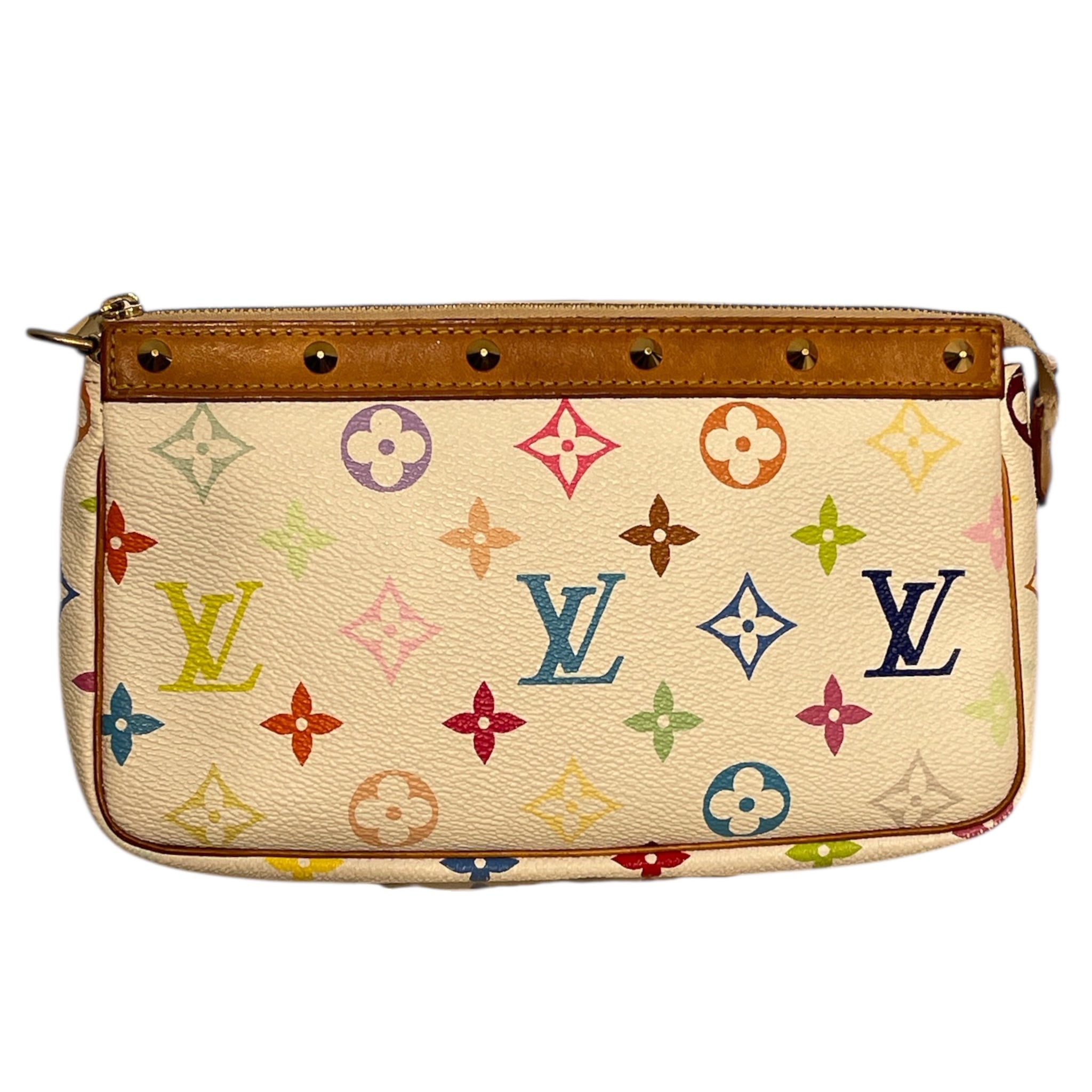 LOUIS VUITTON/Hand Bag/Monogram/Leather/MLT/White Murakami view 1