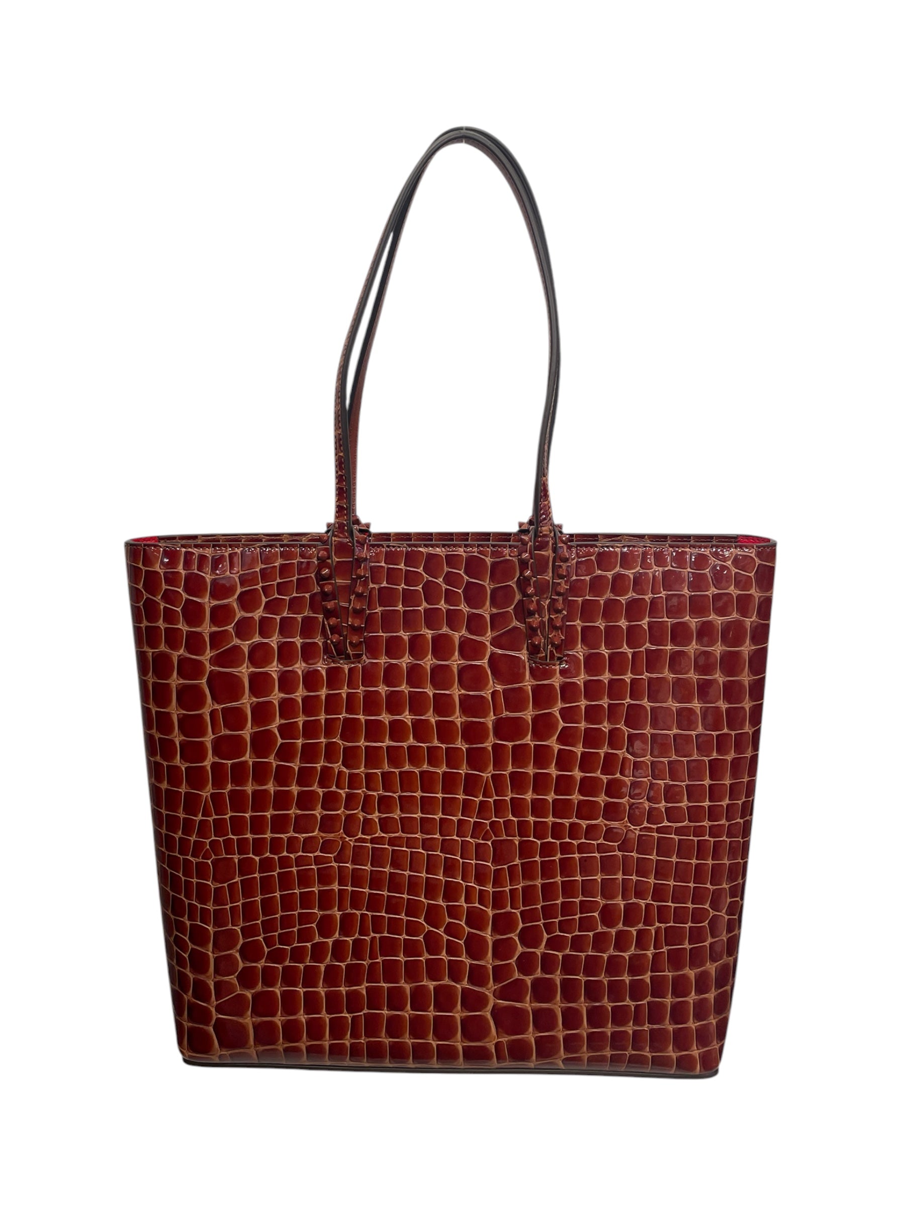Christian Louboutin/Tote Bag/Animal Pattern/Leather/BRW/SPIKE DETAILS view 1