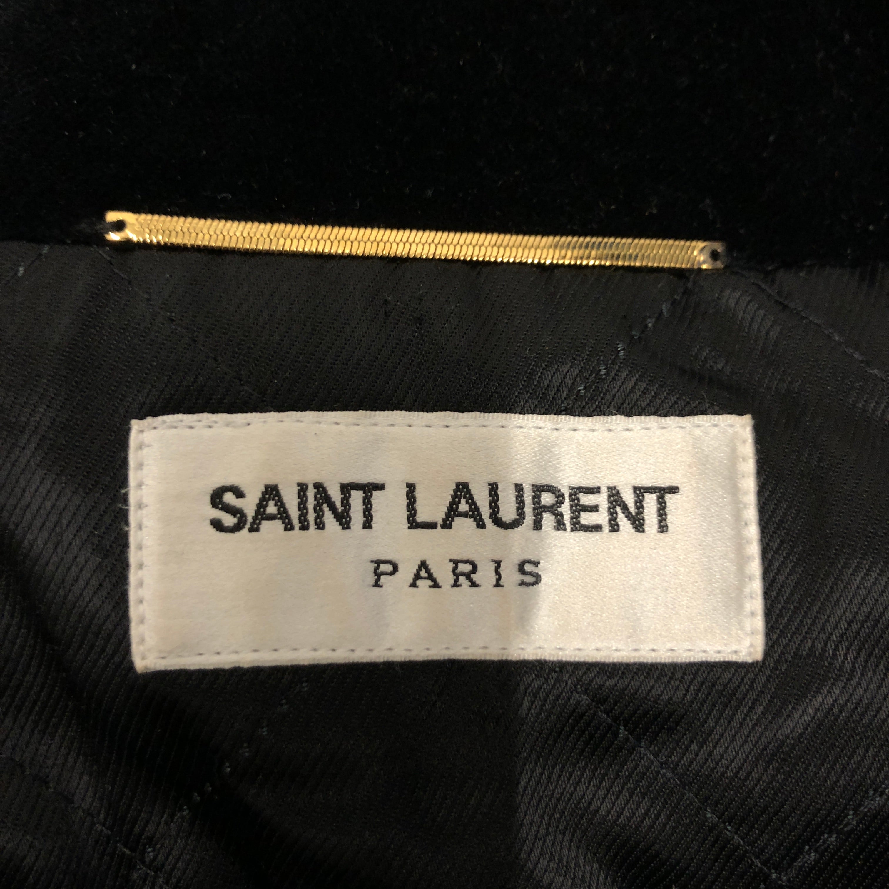 YVES SAINT LAURENT/Jacket/M/Cotton/BLK/YSL Logo in Crystal view 4