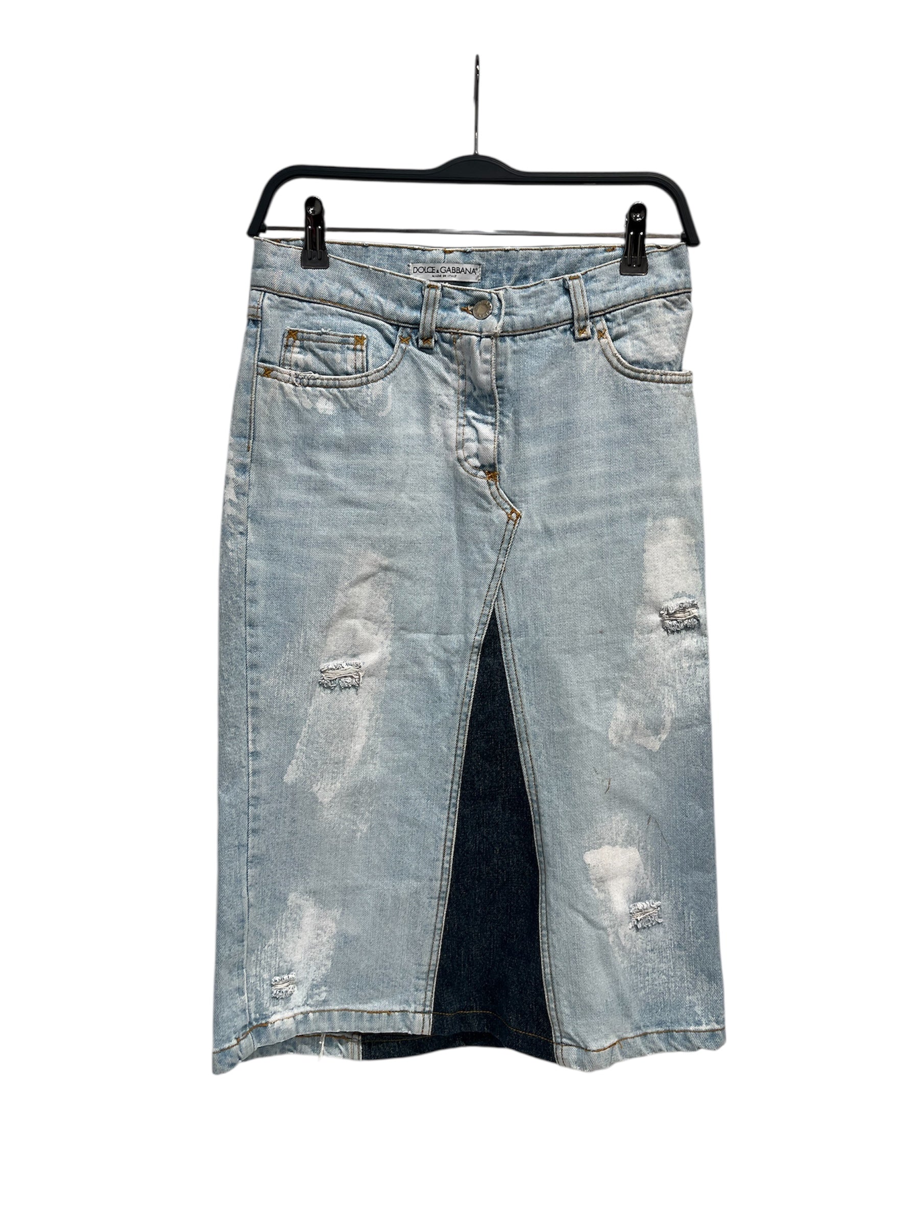DOLCE&GABBANA/Skirt/38/Denim/BLU/pained on view 1