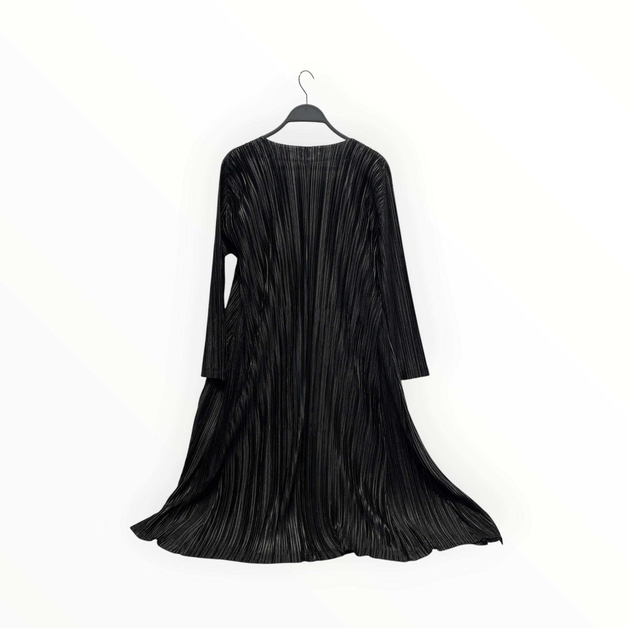 PLEATS PLEASE ISSEY MIYAKE/Cardigan/2/Polyester/BLK/Long Length/MAXI METALLIC DRAPED view 2