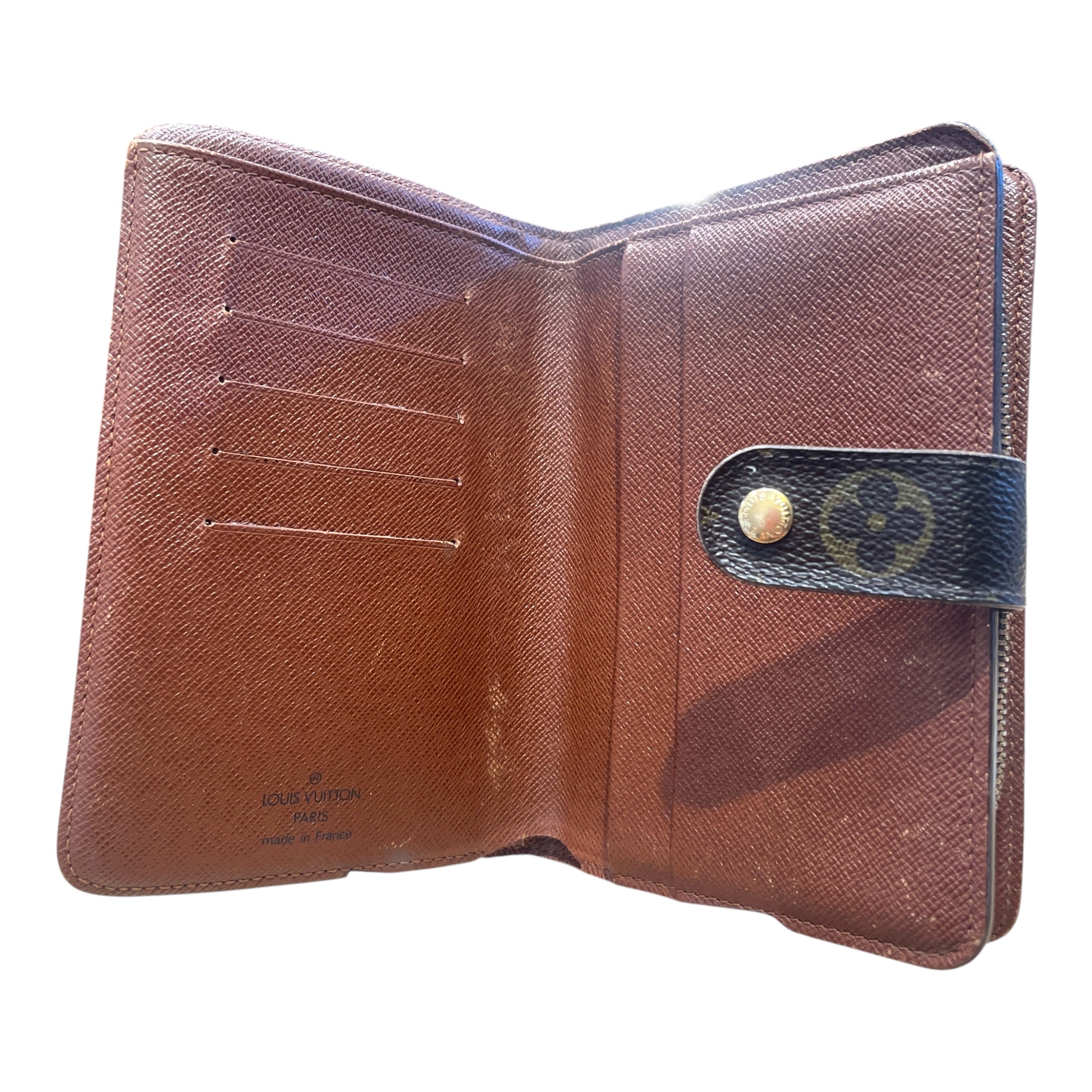 LOUIS VUITTON/Pass Case/Monogram/Leather/BRW/M's/Porte Papier Zippe Wallet view 3