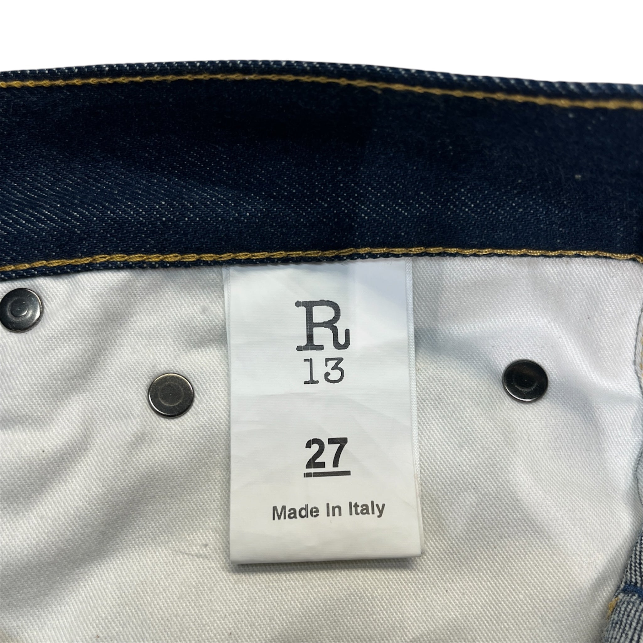R13/Wide Leg Pants/27/Denim/NVY/ORANGE STITCHNG view 3