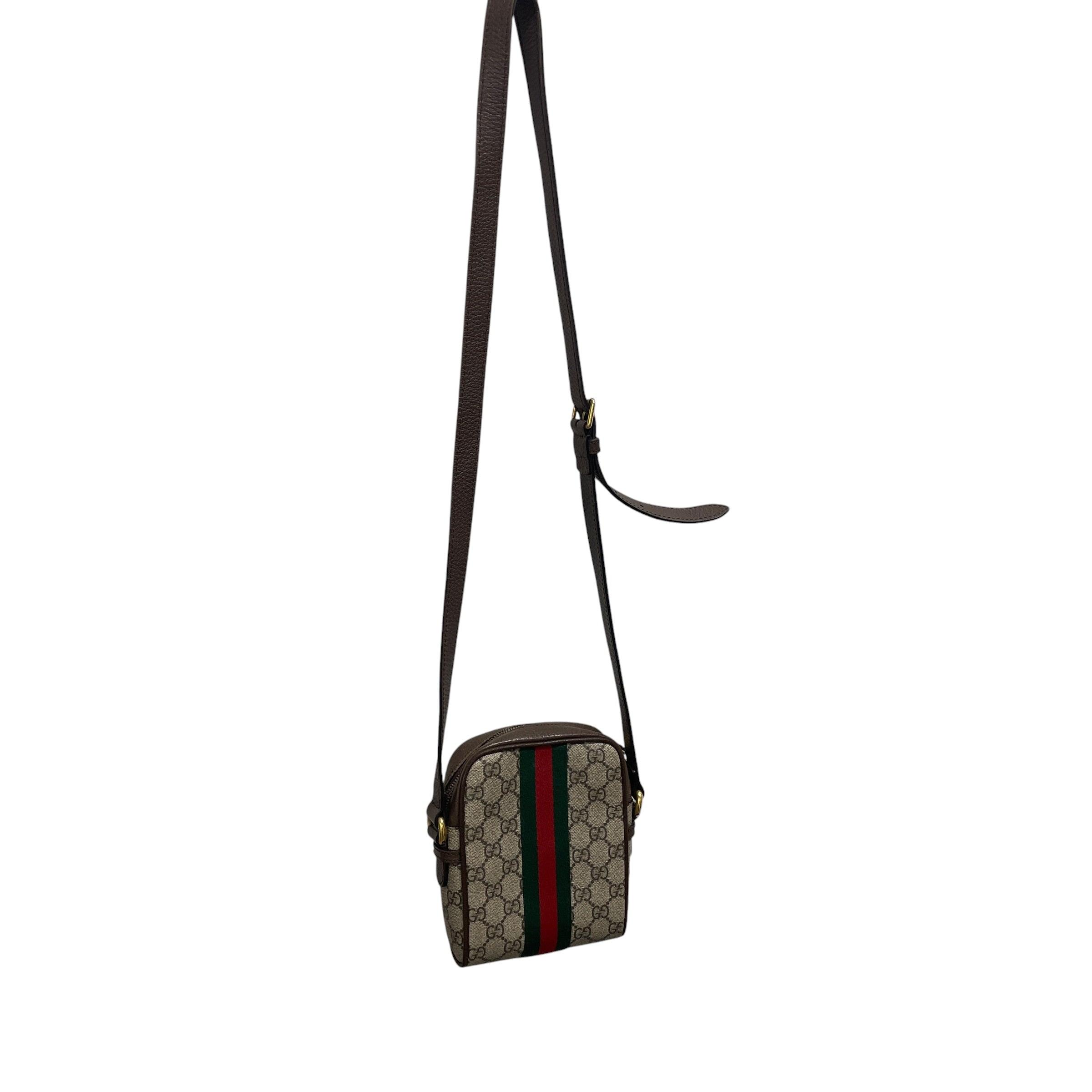 GUCCI/Cross Body Bag/Monogram/Cotton/BEG/B4TT4RD/BROWN LEATHER TRIM view 2