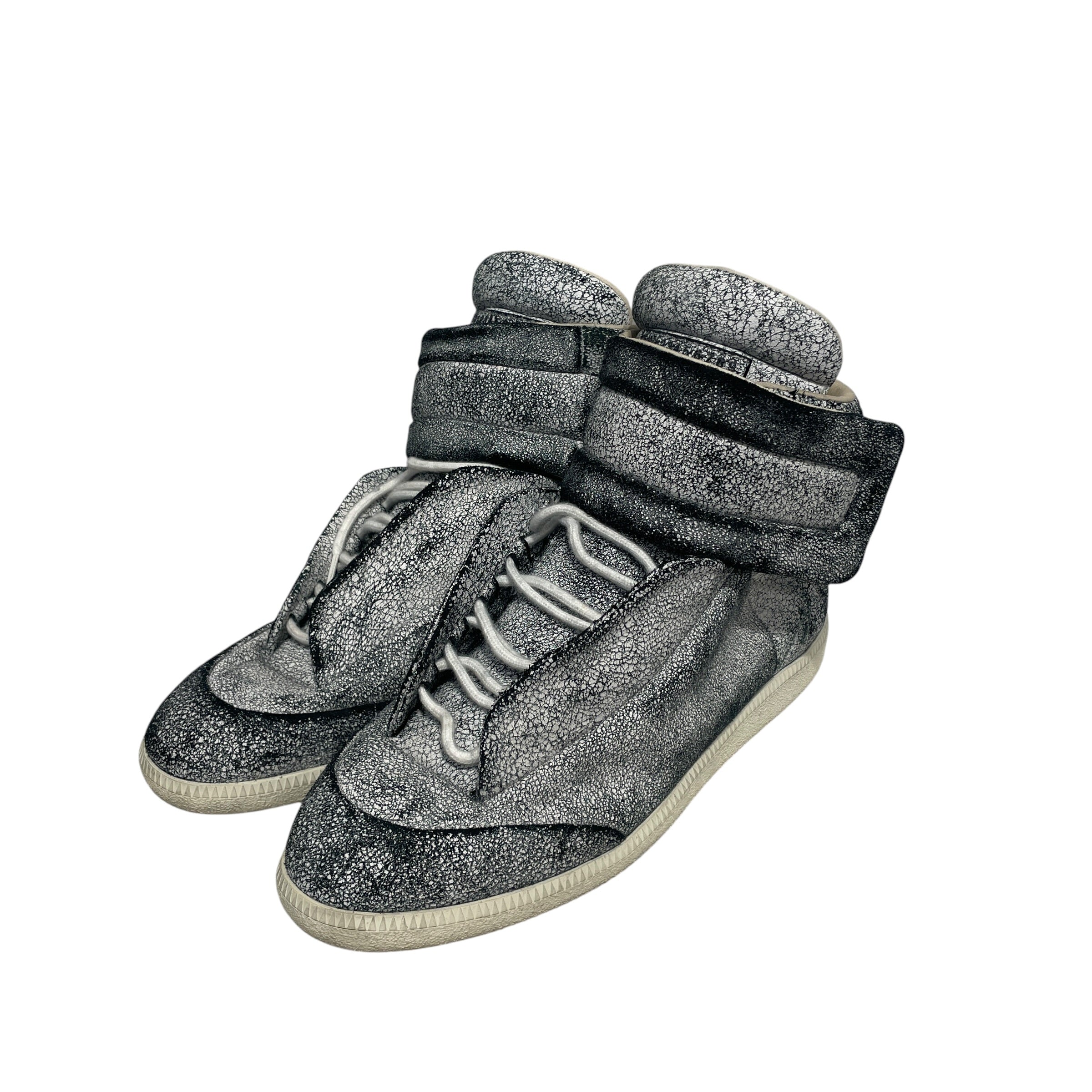 Maison Margiela/Hi-Sneakers/US 13/Leather/SLV/CRACKEDLEATHER/PAINTED