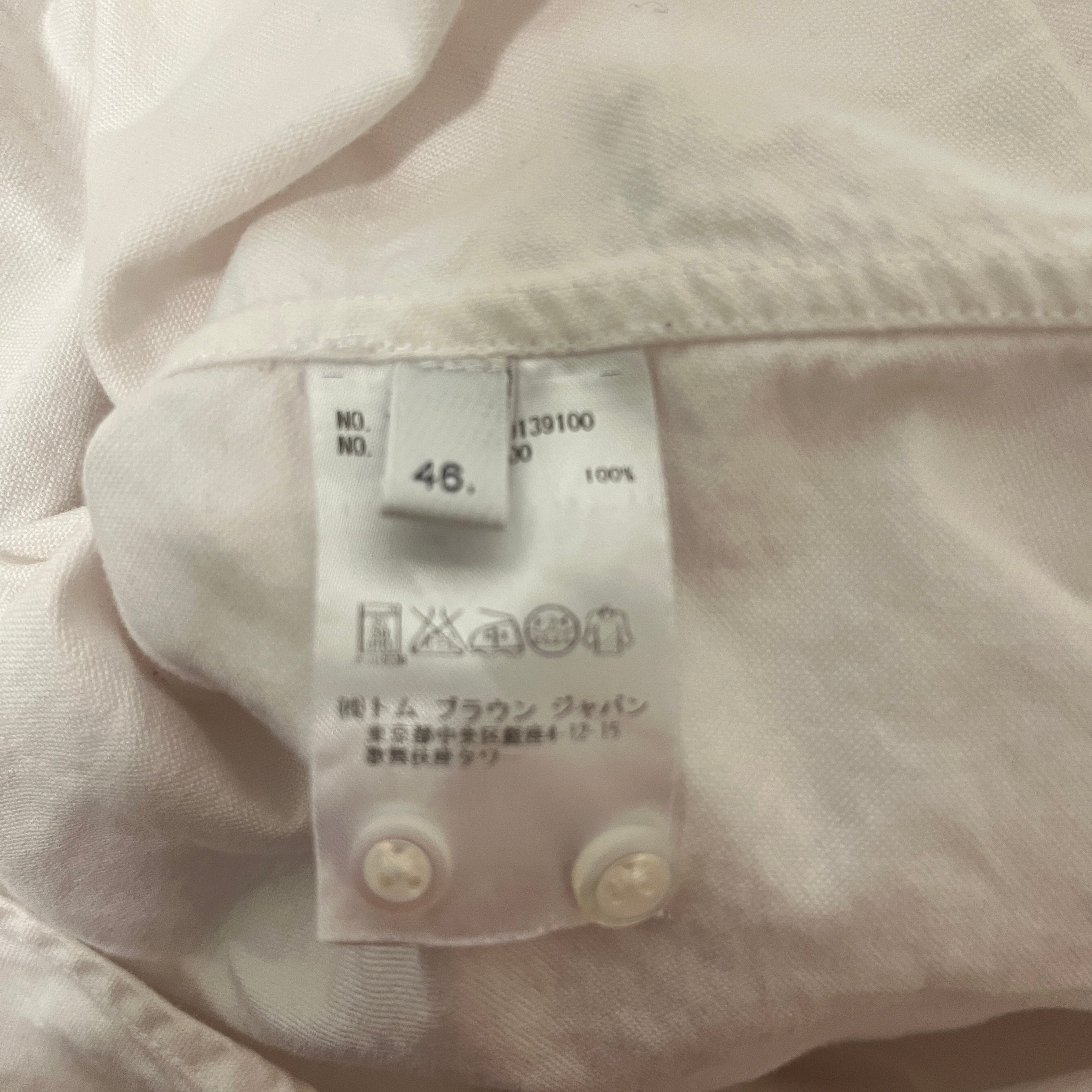 THOM BROWNE. NEW YORK/Polo Shirt/46/Cotton/WHT/RED/BLU STRIPE BUTTONS view 4
