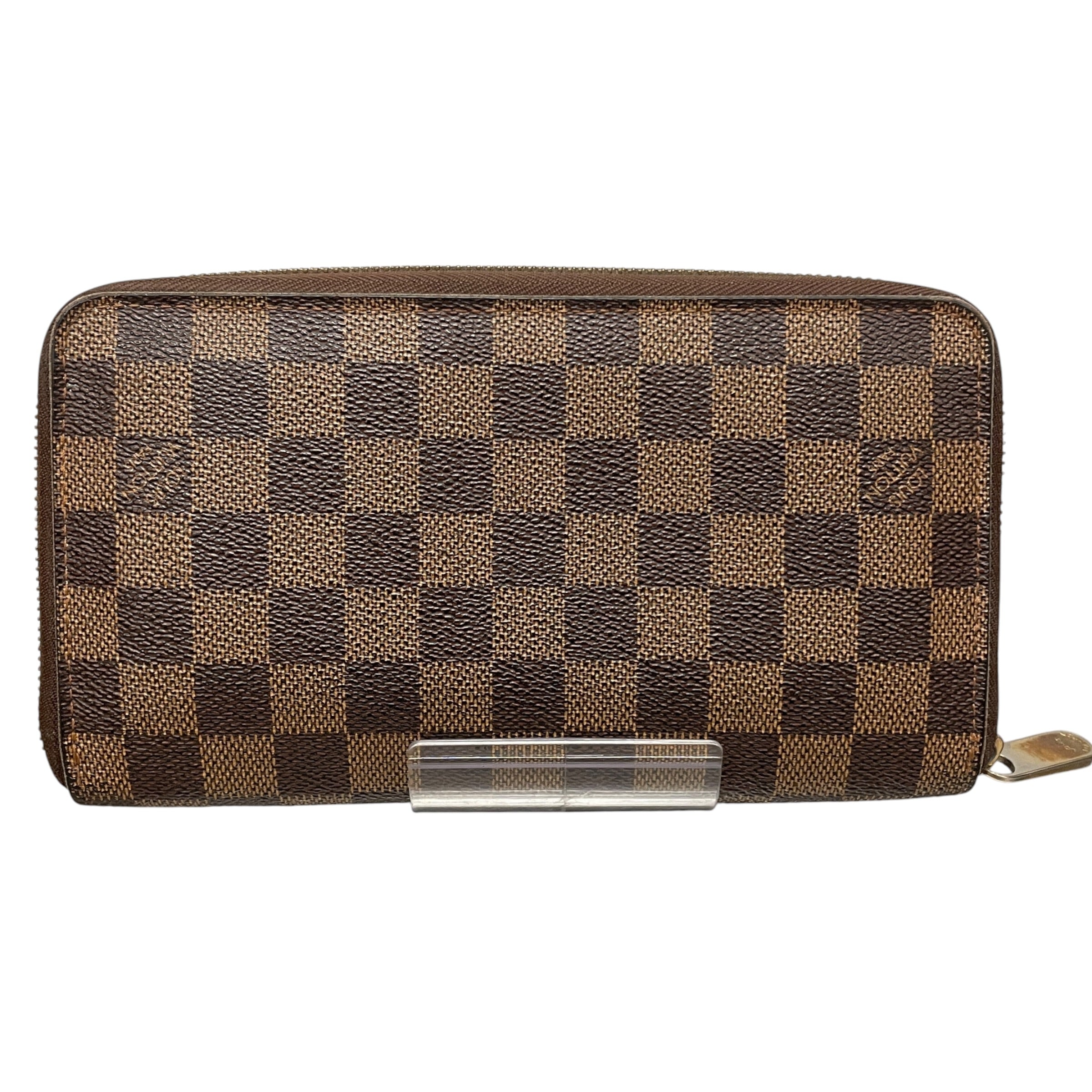 LOUIS VUITTON/Wallet/Monogram/Leather/BRW/Damier Ebene Zippy Wallet view 2