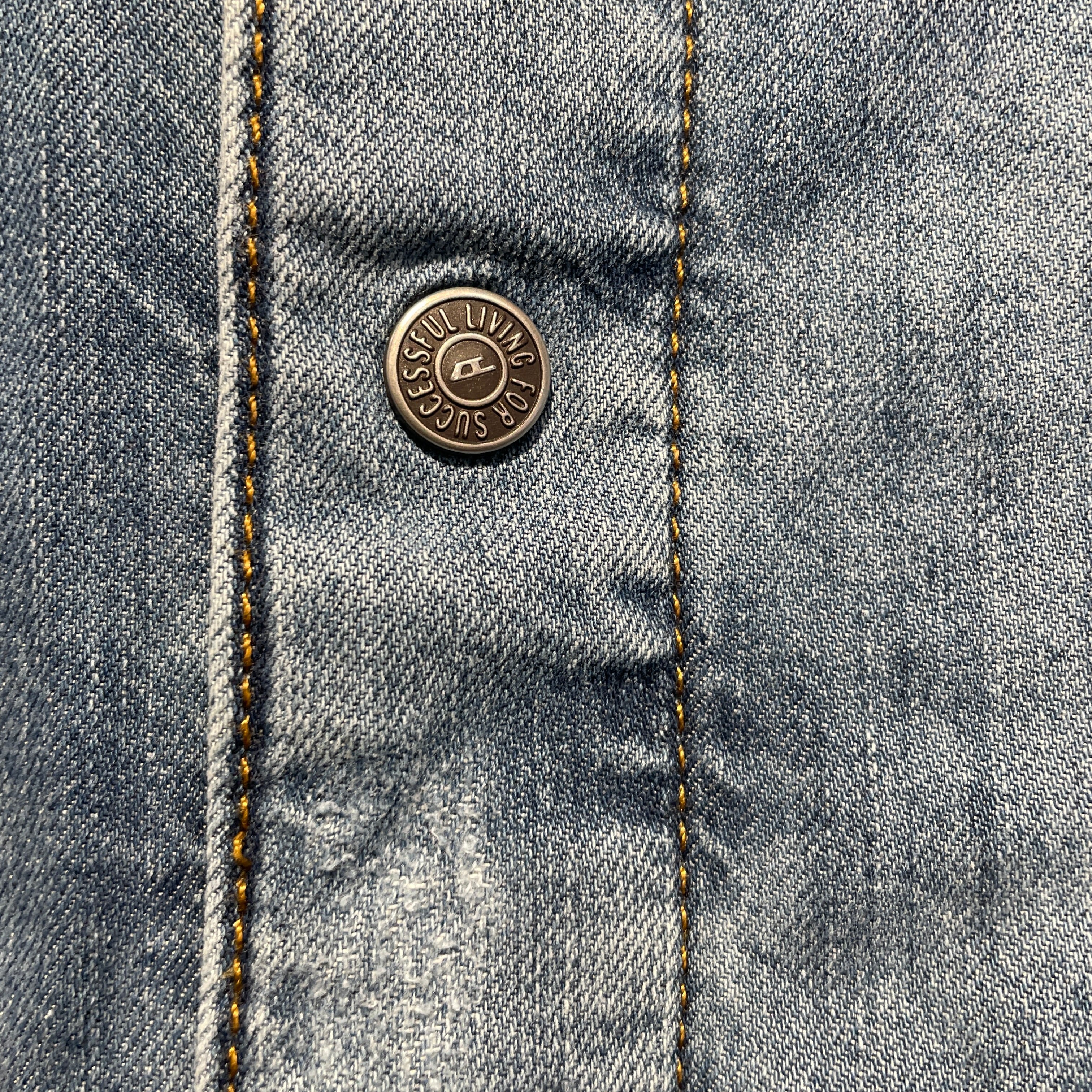 DIESEL/Shirt Dress/S/Cotton/IDG/DESTROYED DENIM DRESS view 5