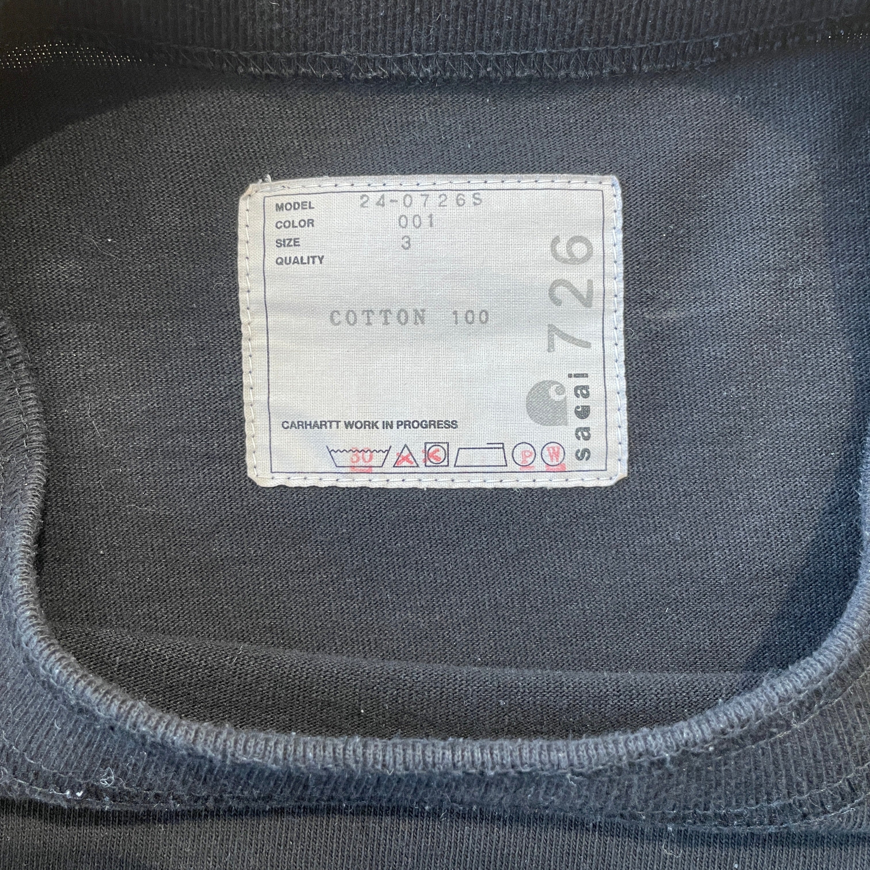 Sacai/LS T-Shirt/S/Cotton/BLK/SACAI SIDE ZIPPERS LS view 3