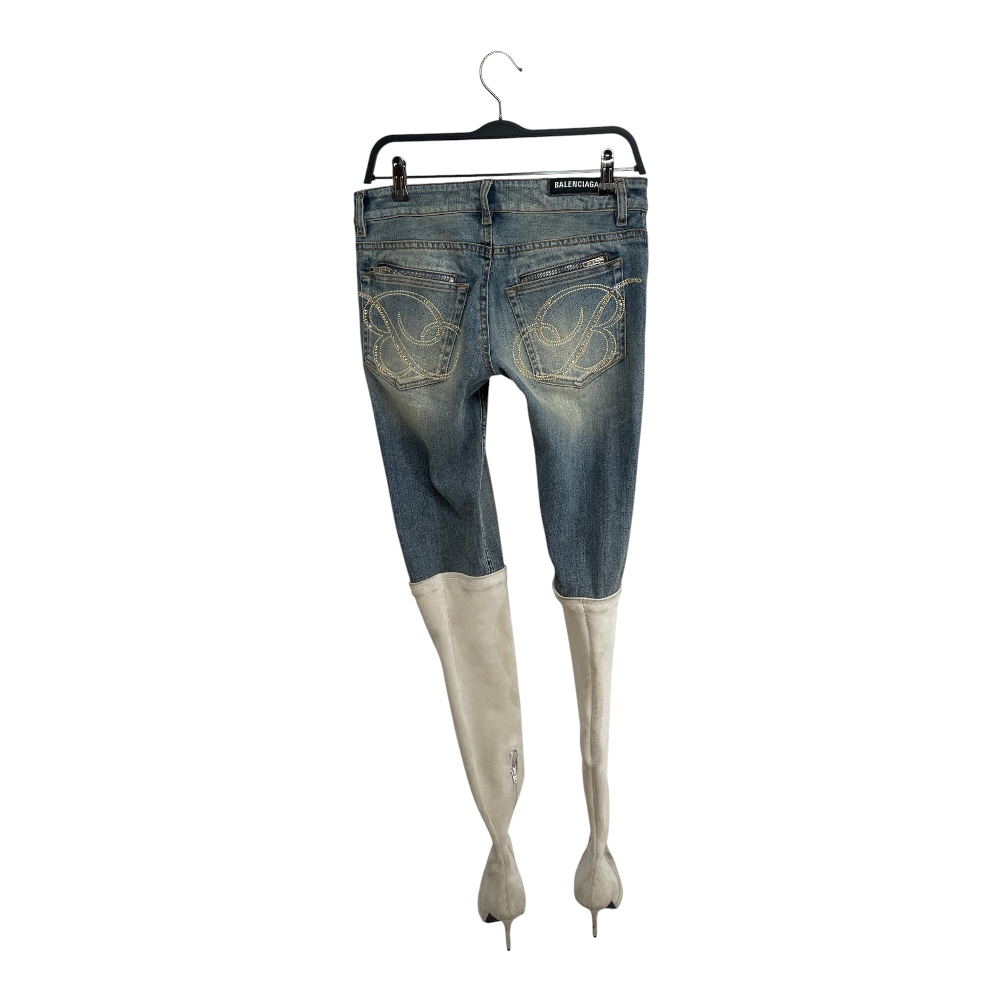 BALENCIAGA/Straight Pants/26/Denim/IDG/2024 BOOTED FADED DENIM WHT view 2