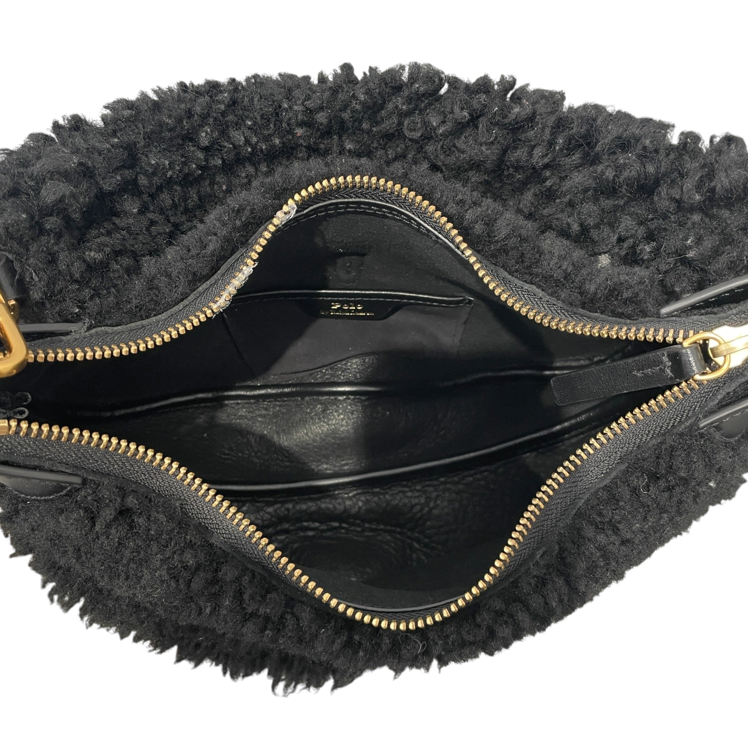POLO RALPH LAUREN/Hand Bag/Fake Fur/BLK/GOLD HARDWARE/FUR STRAP view 4