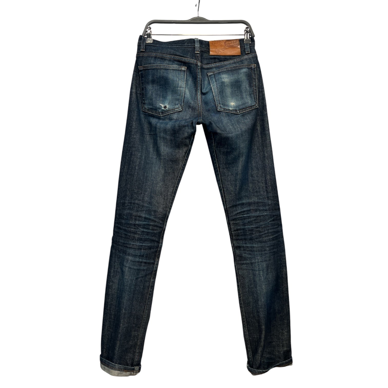 NAKED & FAMOUS DENIM/Straight Pants/29/Denim/NVY/distressed knee view 2