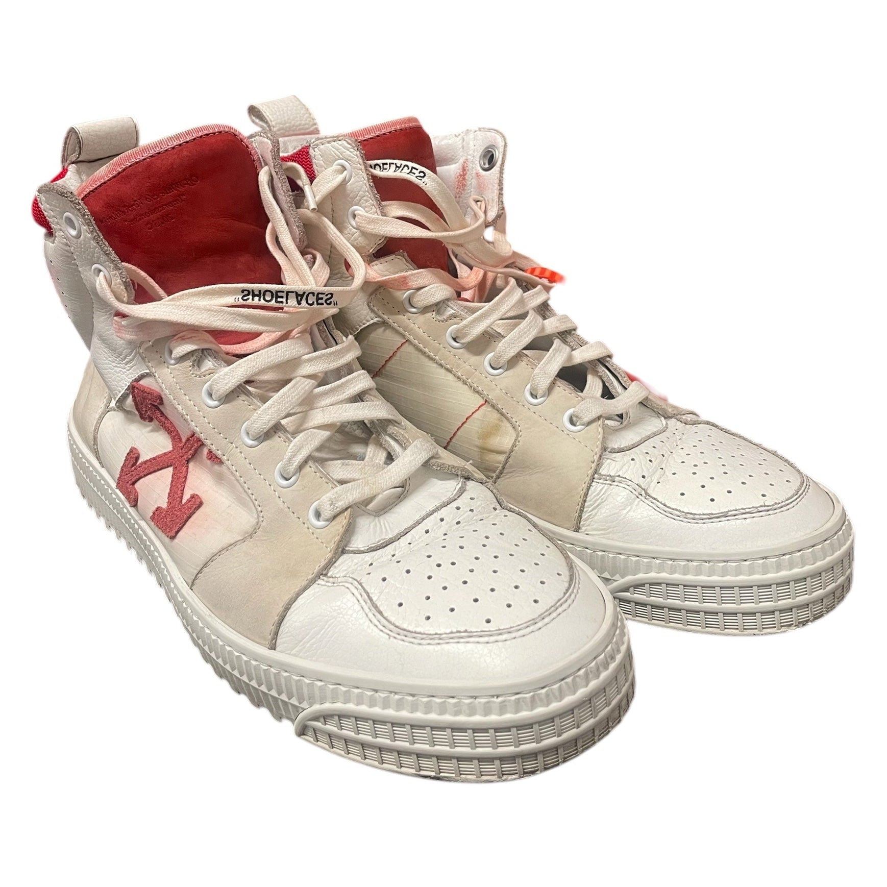 OFF-WHITE/Hi-Sneakers/EU 43/Leather/WHT/HIGHTOP RED view 1