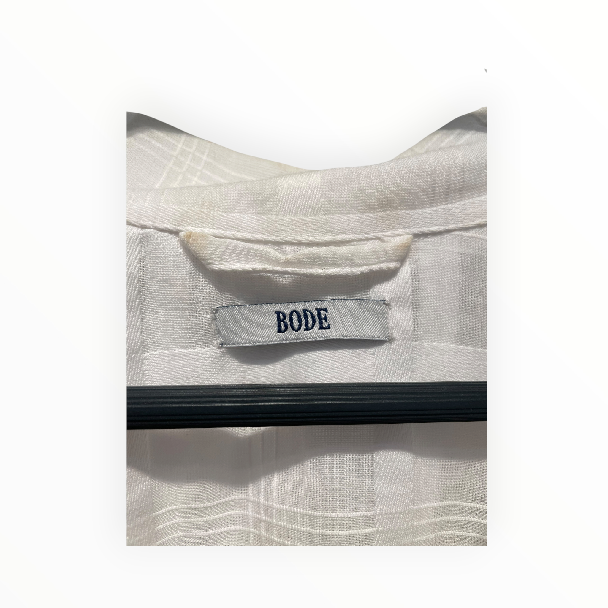 BODE/SS Shirt/XL/Cotton/WHT/SHEER SQUARE SHIRT view 3