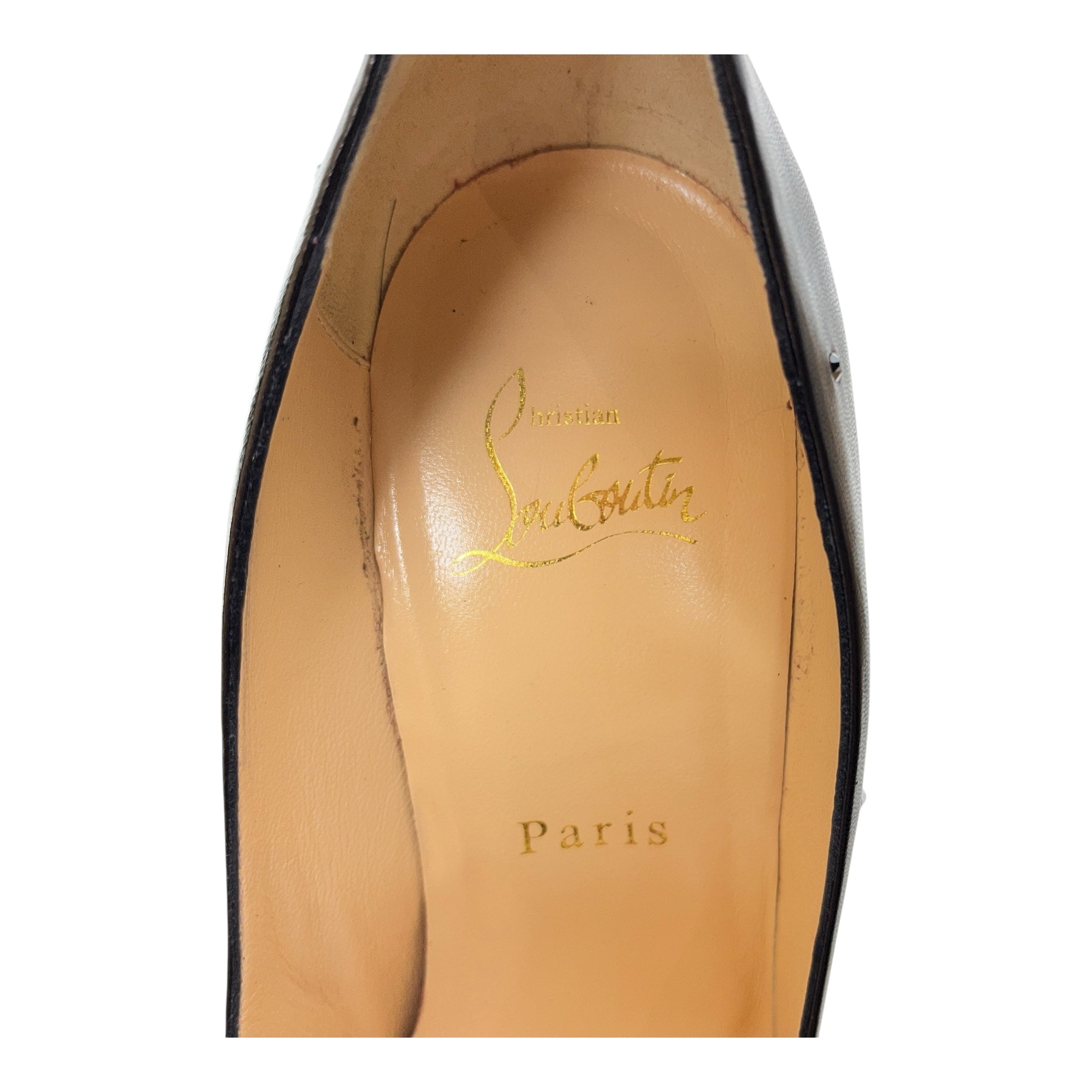 Christian Louboutin/Heels/US 8/Leather/BLK/Degtasstrass Rhinestone Toe view 3