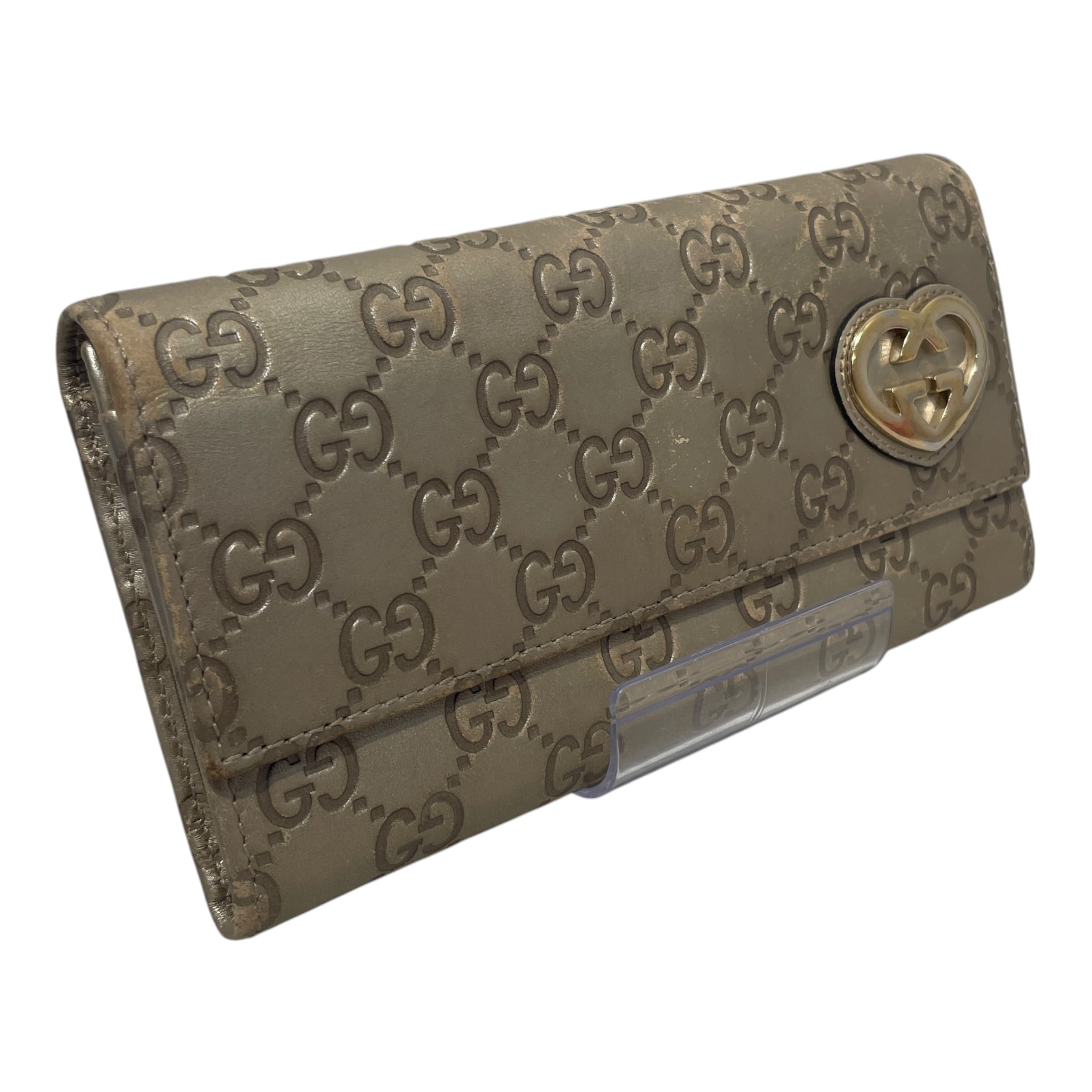 GUCCI/Long Wallet/Monogram/Leather/GLD/L's/Guccissima Lovely Heart view 1