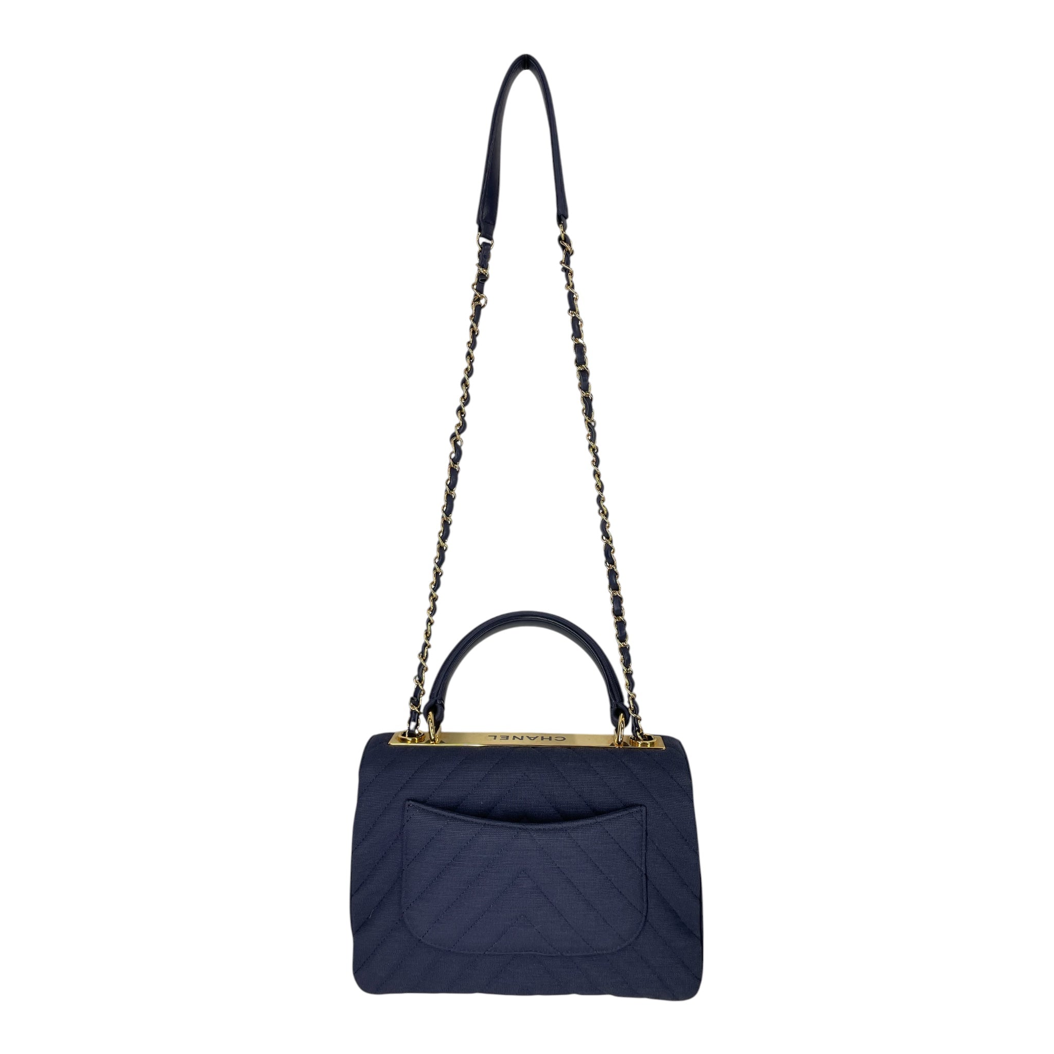 CHANEL/Cross Body Bag/Cotton/NVY/JERSEY MEDIUM TRENDY CC HANDLE view 2