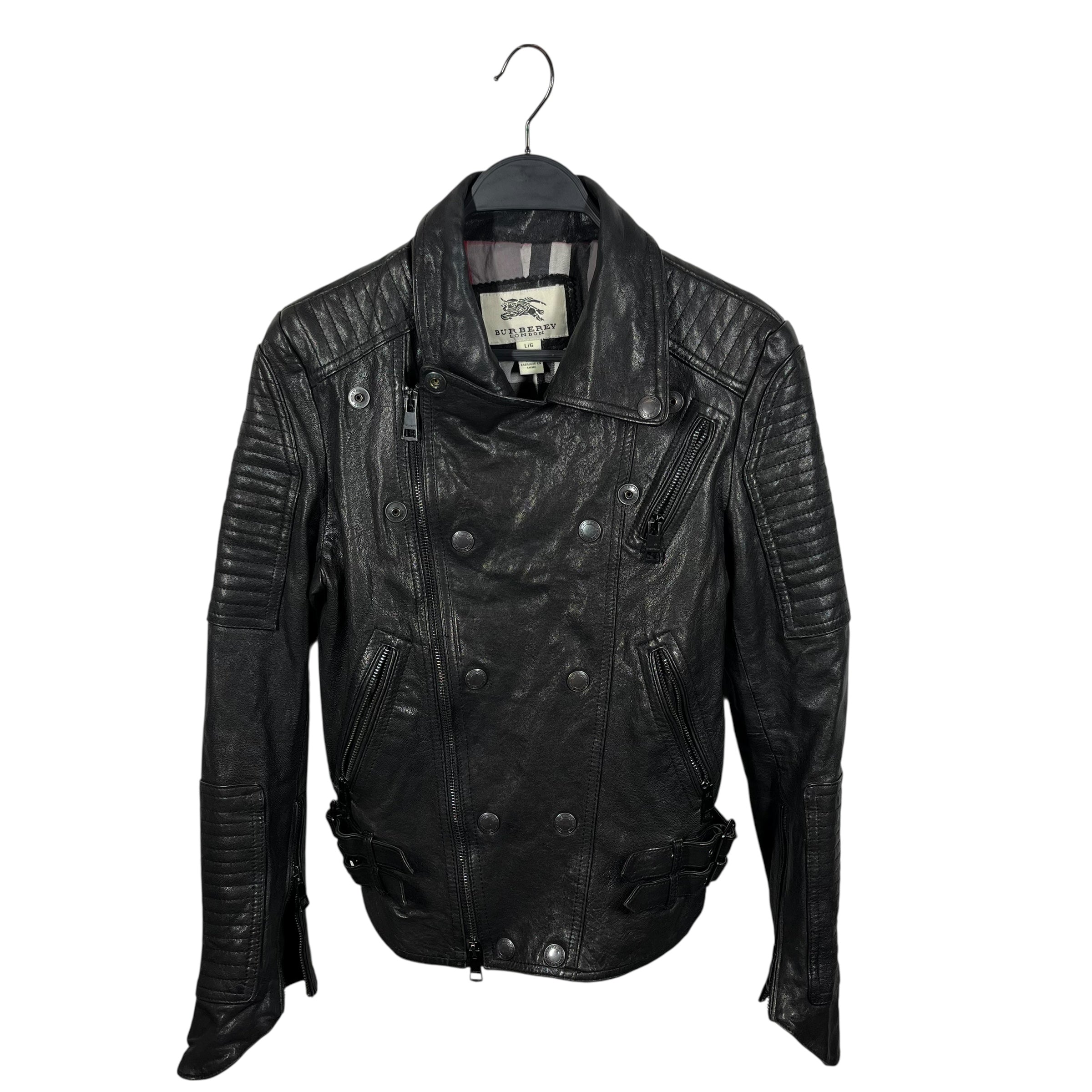 BURBERRY LONDON/Riders Jkt (S)/L/Leather/BLK/DOUBLE RIDERS LEATHER JKT view 1