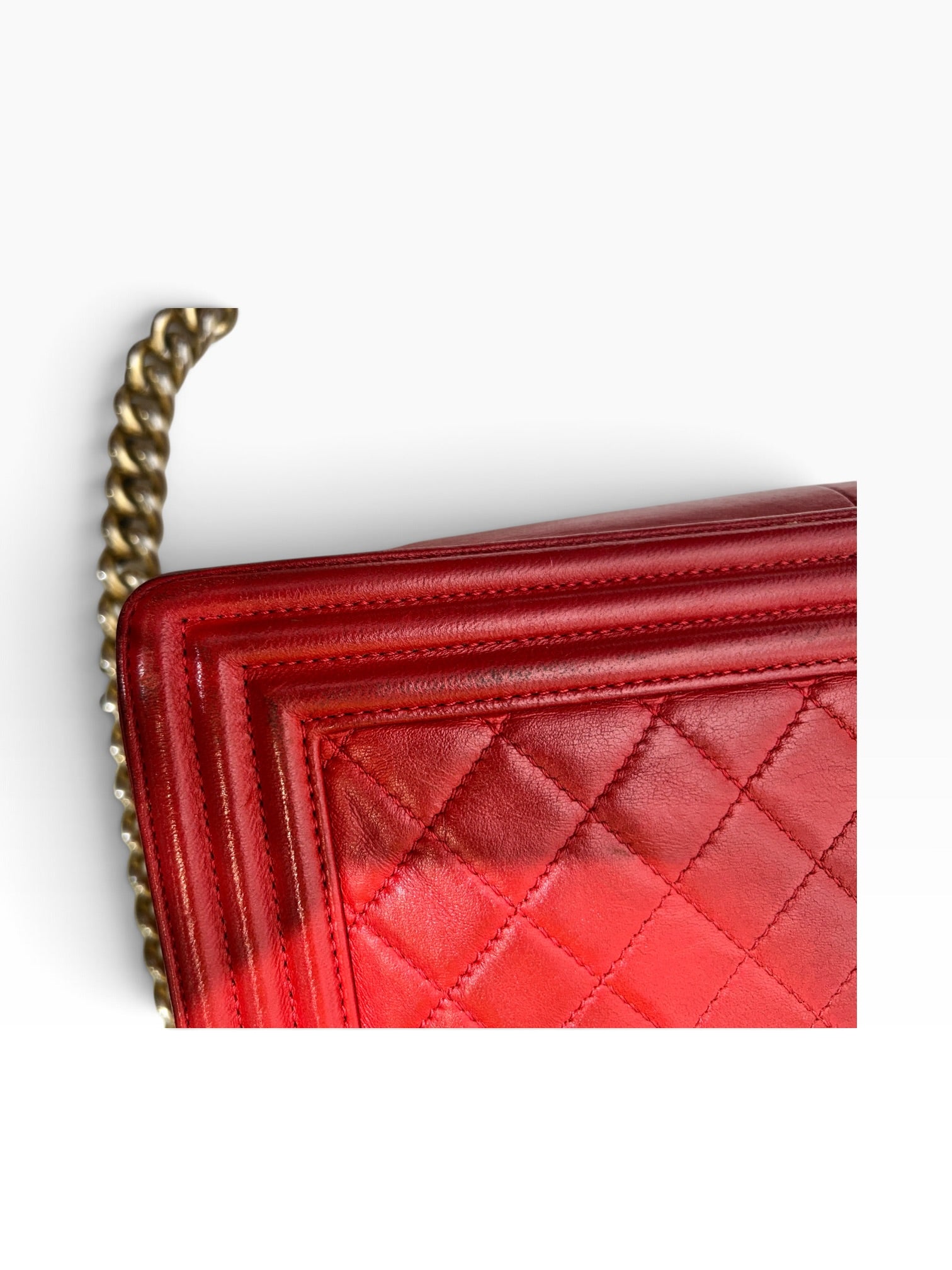 CHANEL/Bag/Leather/RED/BOY BAG QUILTED LAMBSKIN view 9