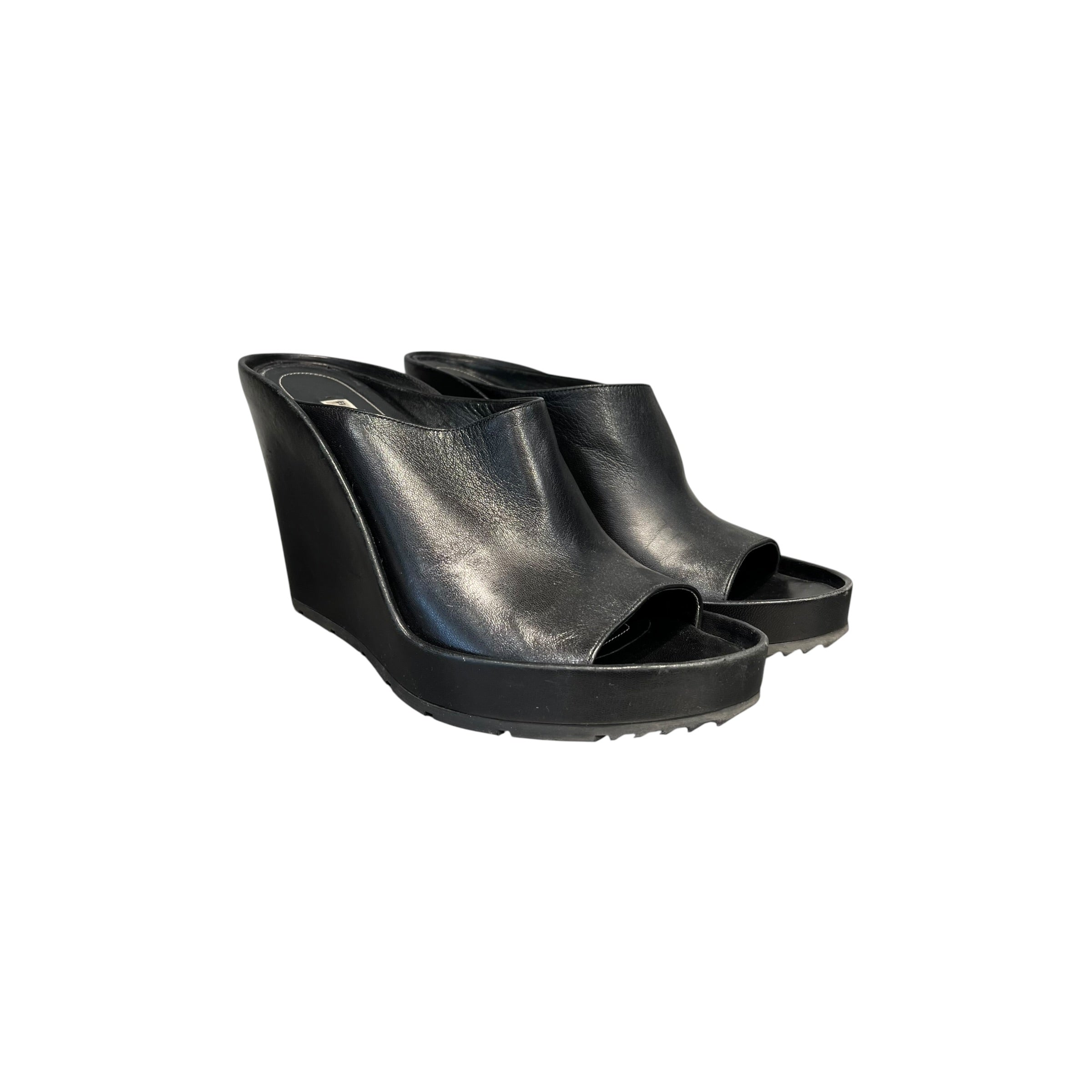 BALENCIAGA/Heels/EU 40.5/Leather/BLK/ view 1