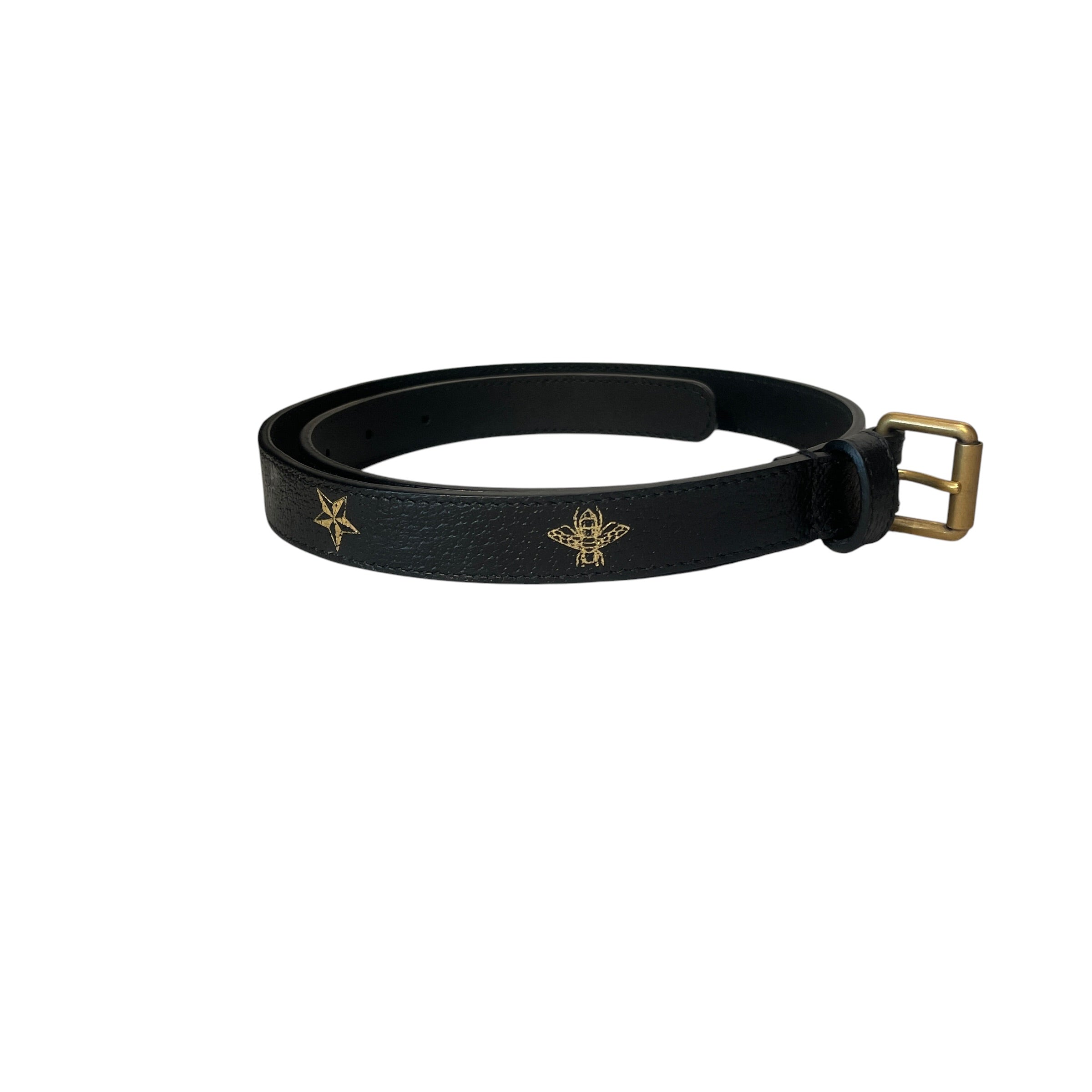 GUCCI/Belt/Leather/BLK/L's/GOLD BEE GRAPHIC view 2