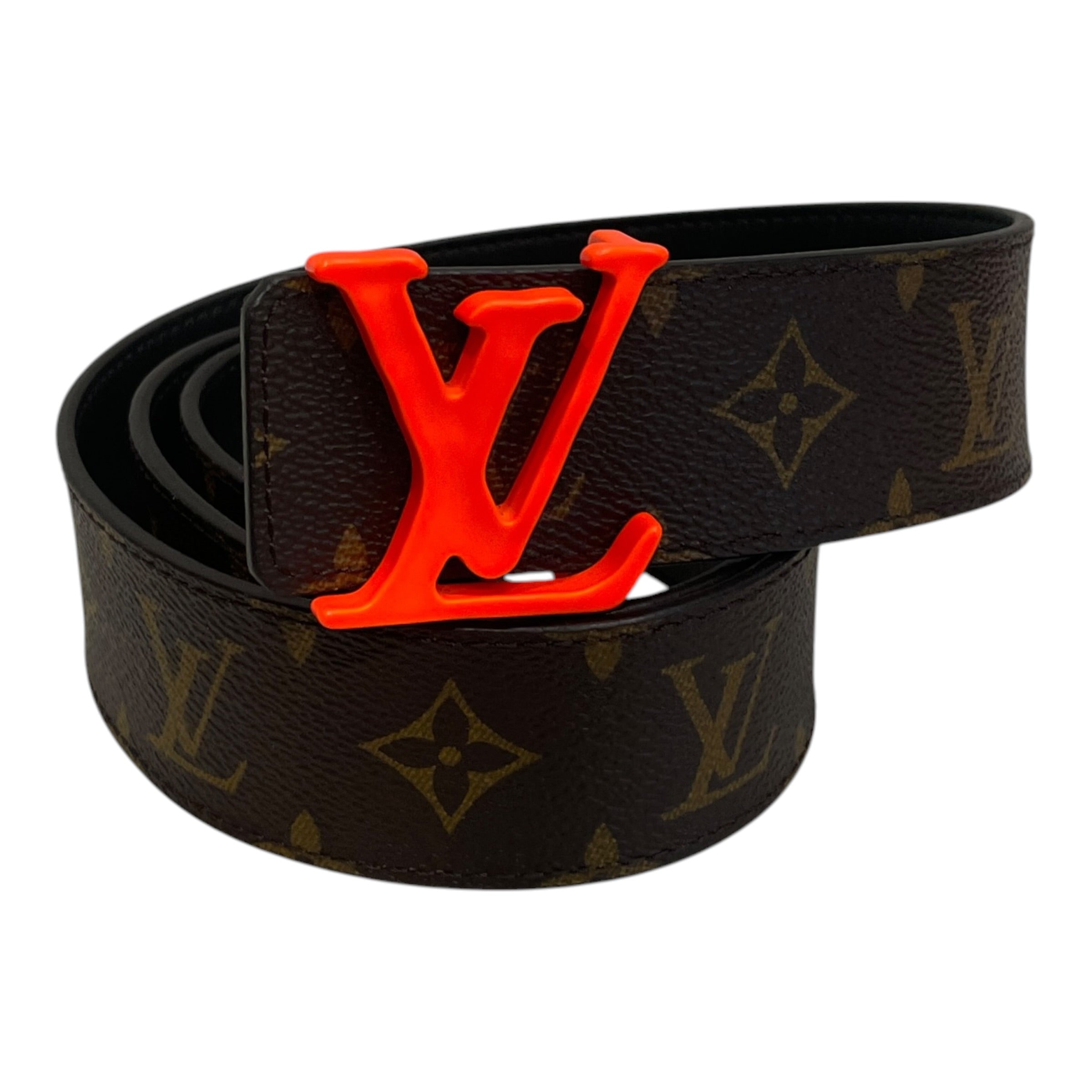 LOUIS VUITTON/Belt/Monogram/Leather/BRW/VIRGIL ABLOH ORANGE BUCKLE view 1