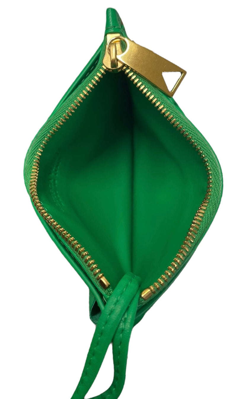 BOTTEGA VENETA/Wallet/Leather/GRN/GOLD CIRCLE WOVEN