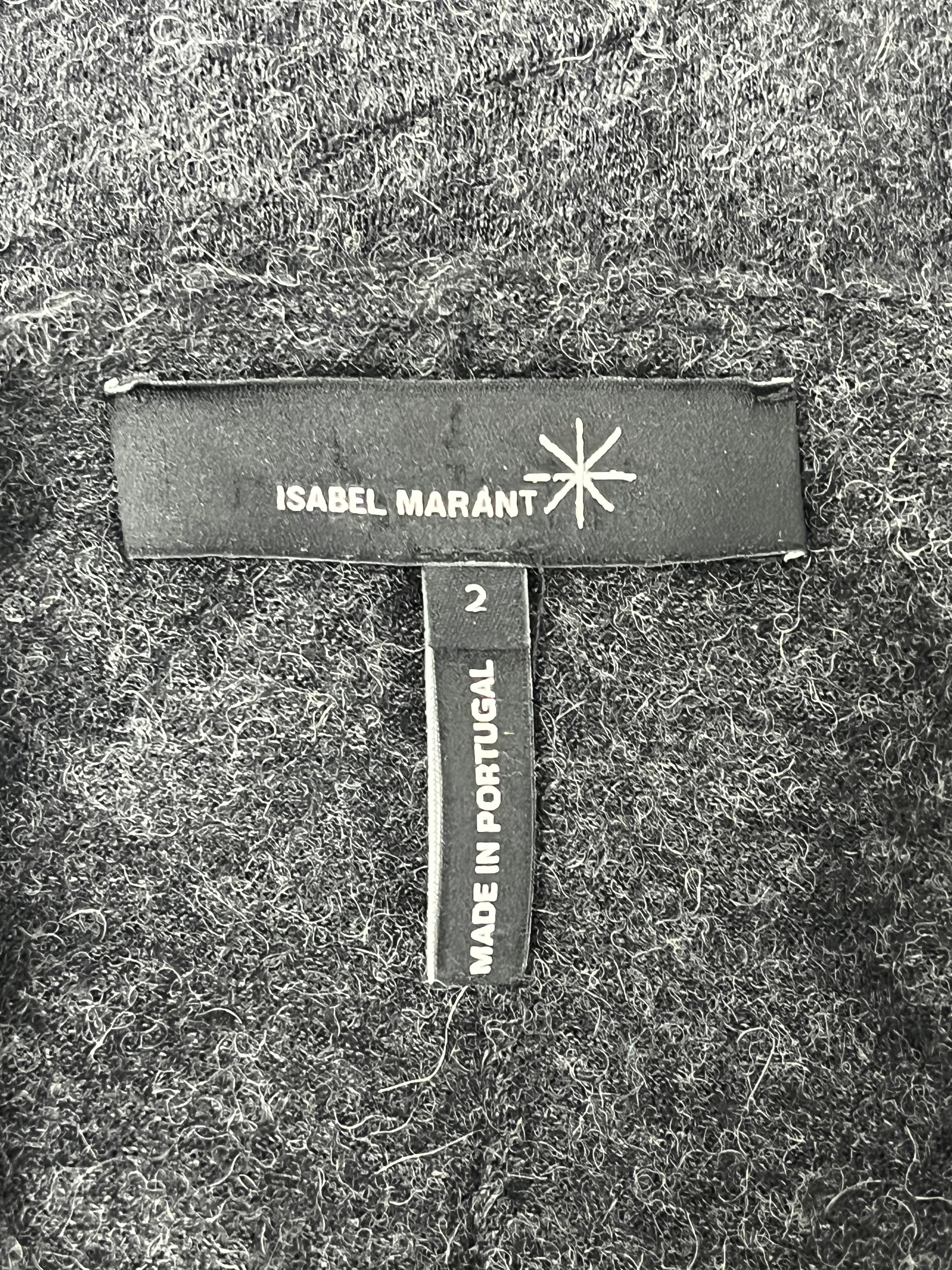 ISABEL MARANT/LS Blouse/2/Wool/GRY/WOOL ZIP UP view 3