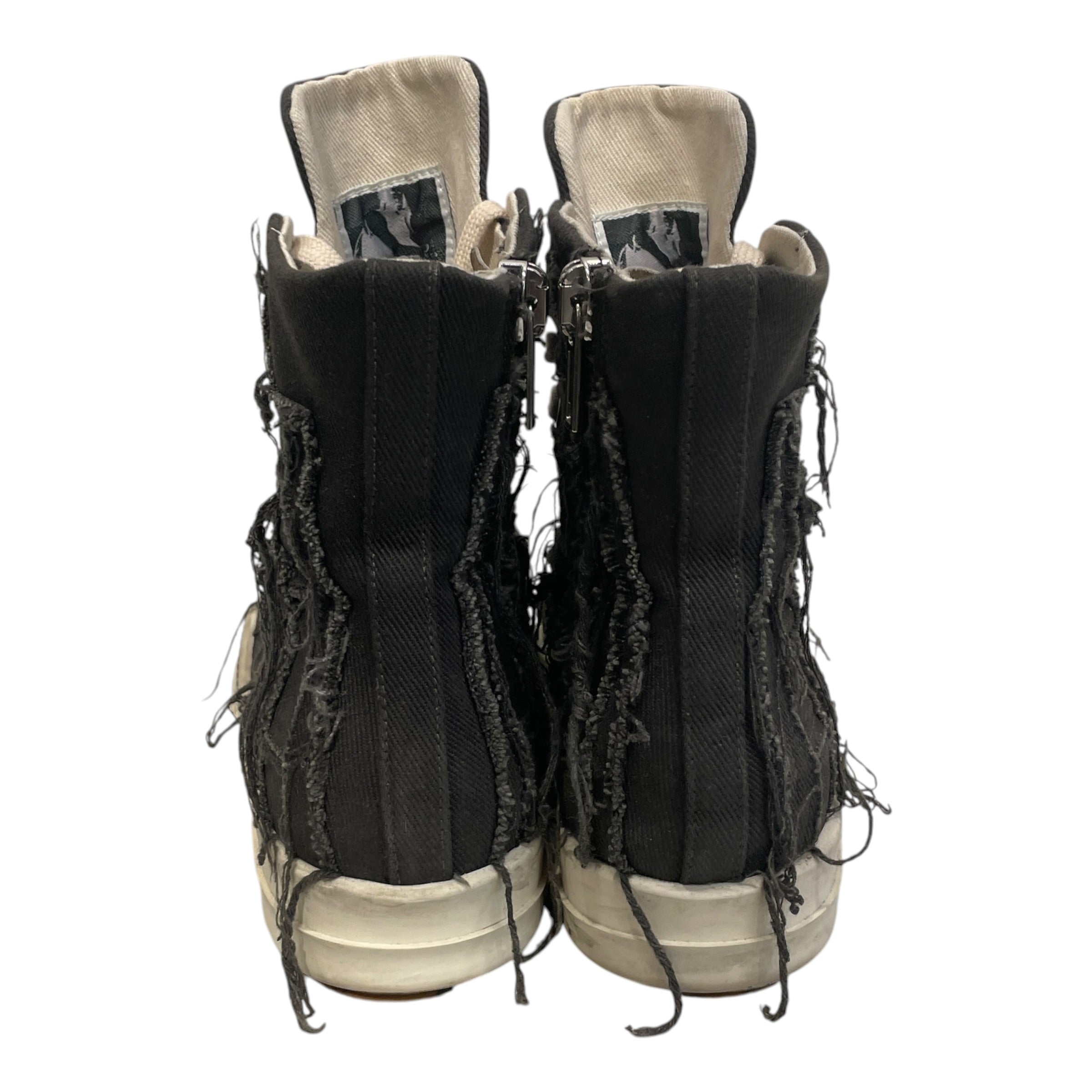 RICK OWENS DRKSHDW/Hi-Sneakers/EU 38/Cotton/GRY/SLASHED RAMONES view 3