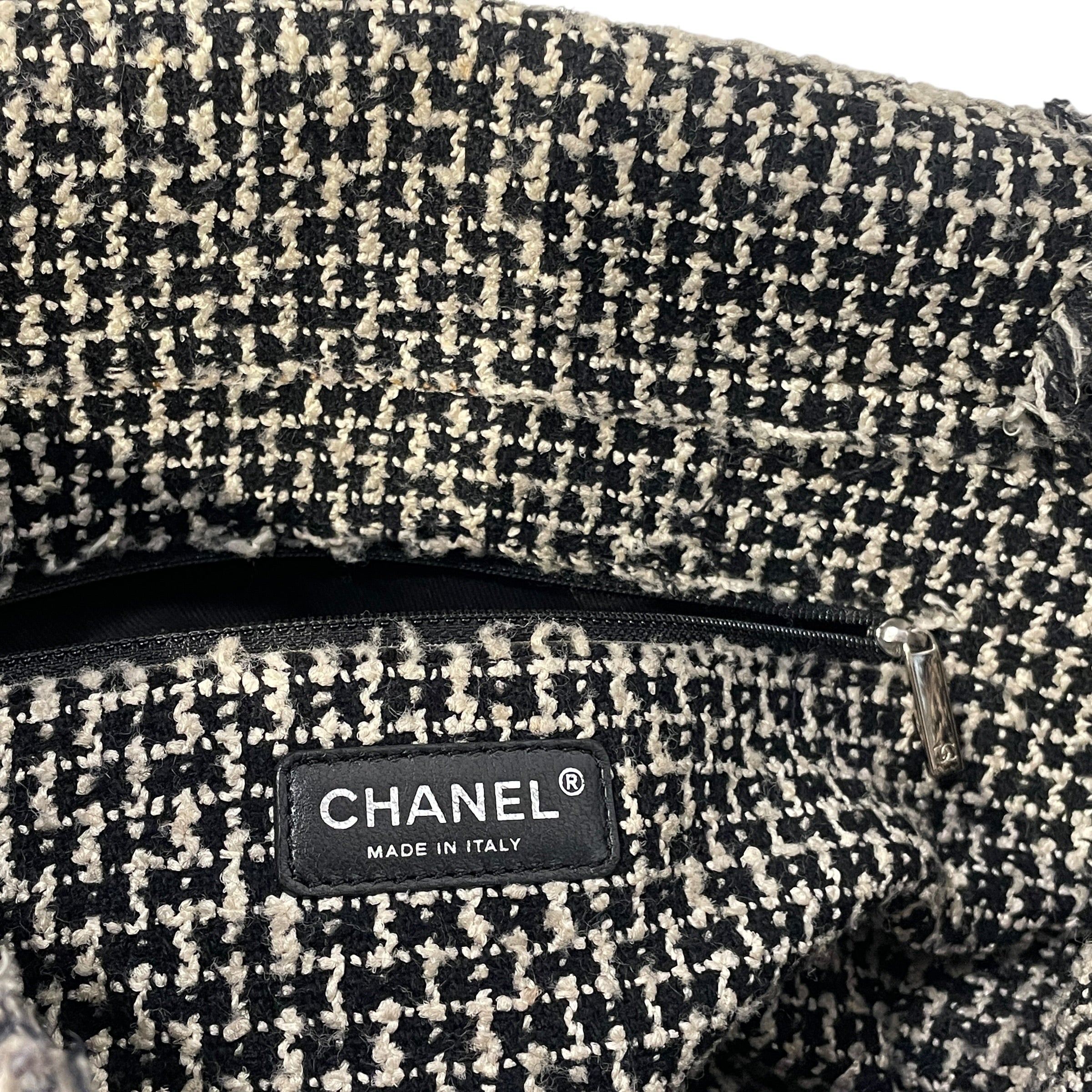 CHANEL/Tote Bag/Leather/BRW/TWEED HANDLE & INNER LINING view 7