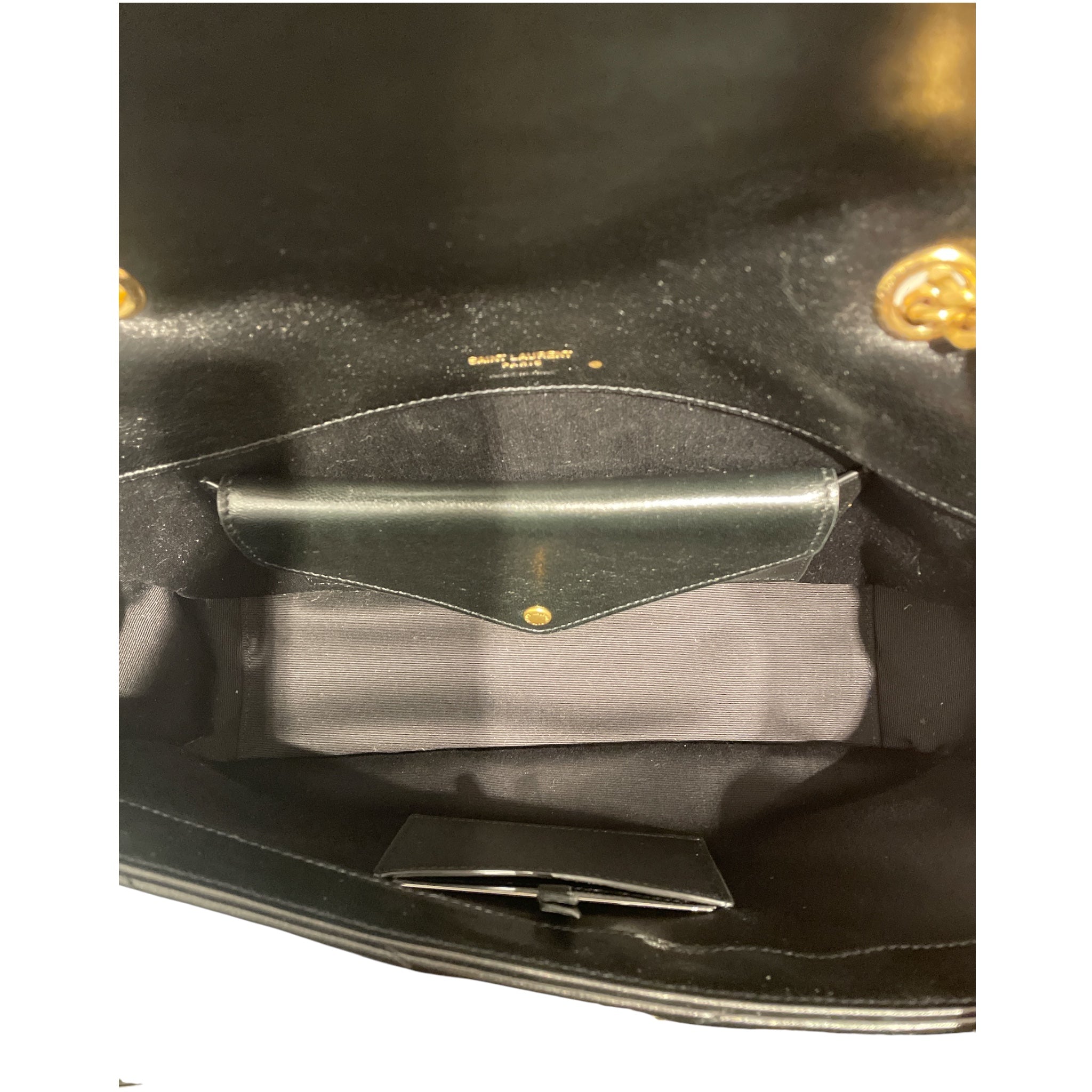 SAINT LAURENT/Cross Body Bag/Leather/BLK/Signatue Lou Lou Matelasse view 3