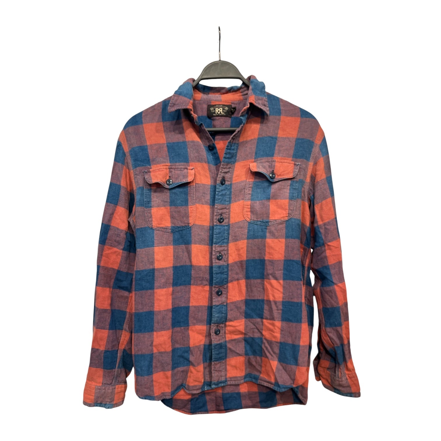 RRL/Flannel Shirt/M/Cotton/MLT/Plaid/orange/blue flannel view 1