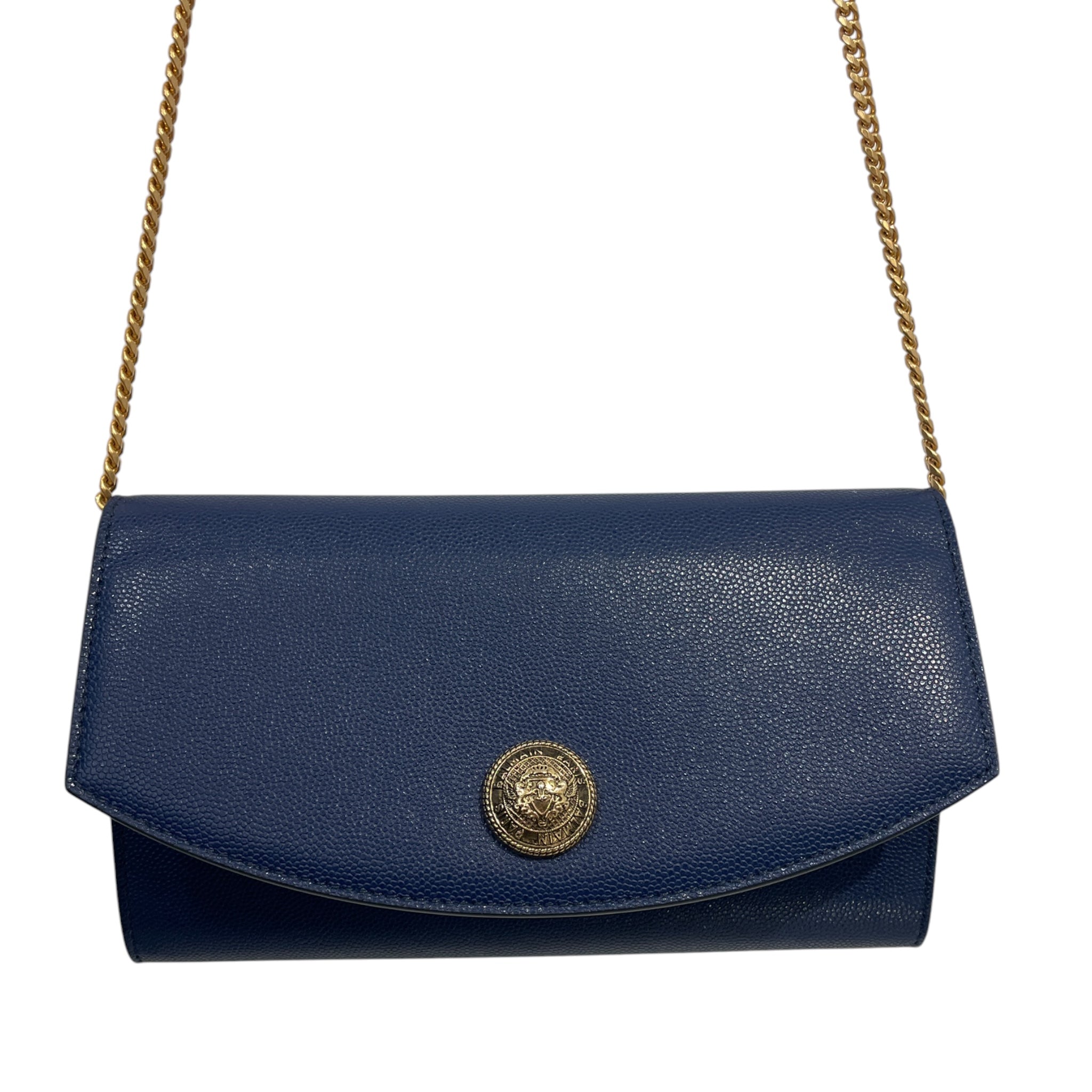 BALMAIN/Cross Body Bag/Leather/NVY/GOLD HARDWARE view 4