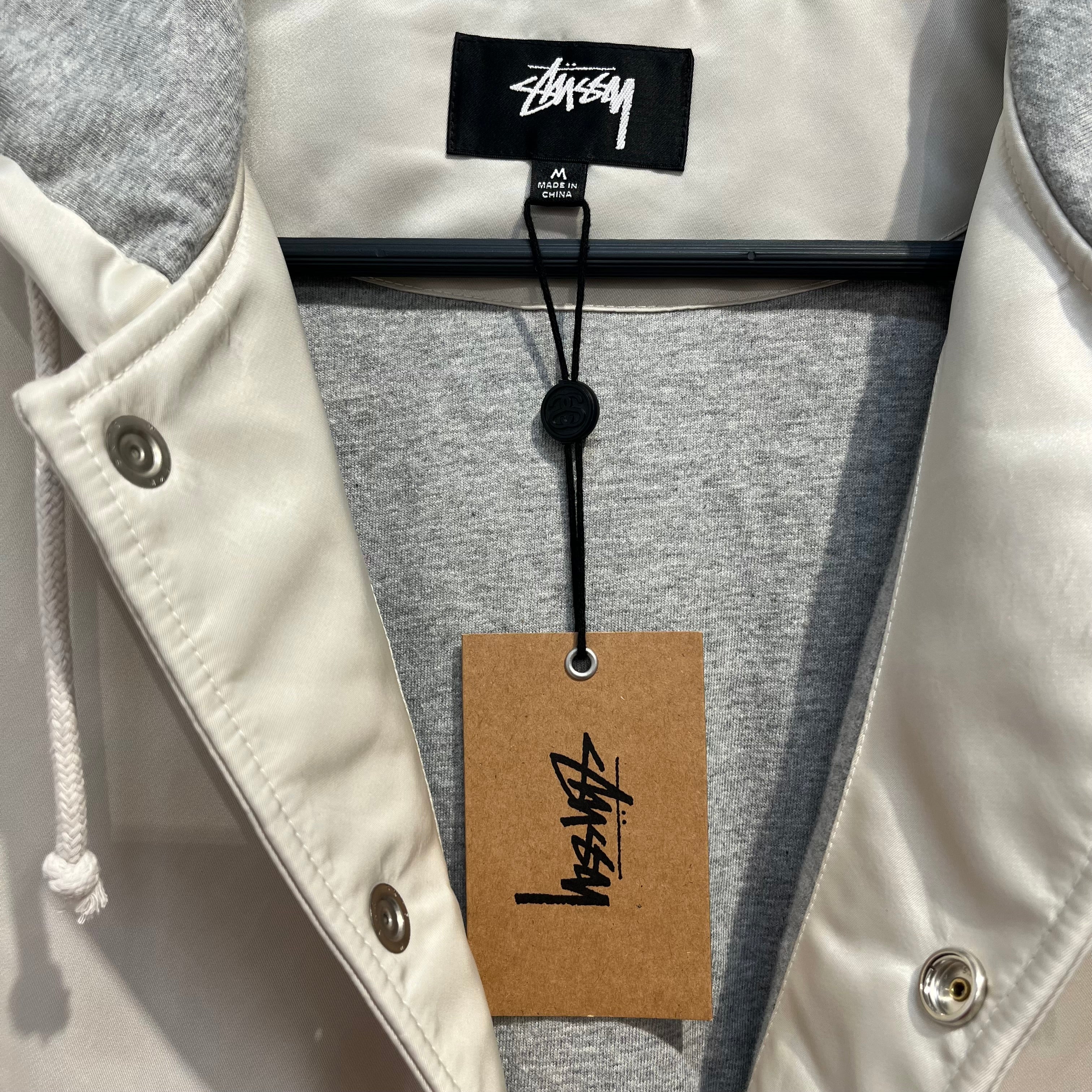 STUSSY/Track Jkt/M/Nylon/CRM/HOODED BONE JKT view 3