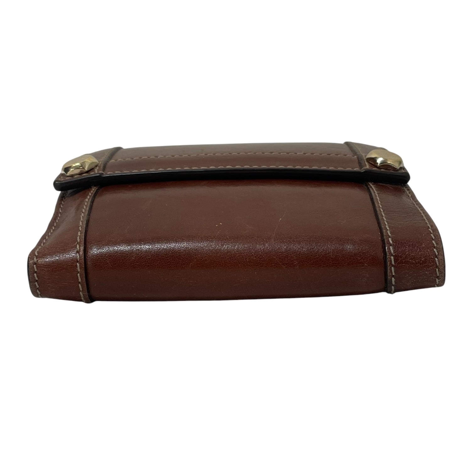 GUCCI/Bifold Wallet/Leather/BRW/SMALL WALLET GOLD DETAIL view 3