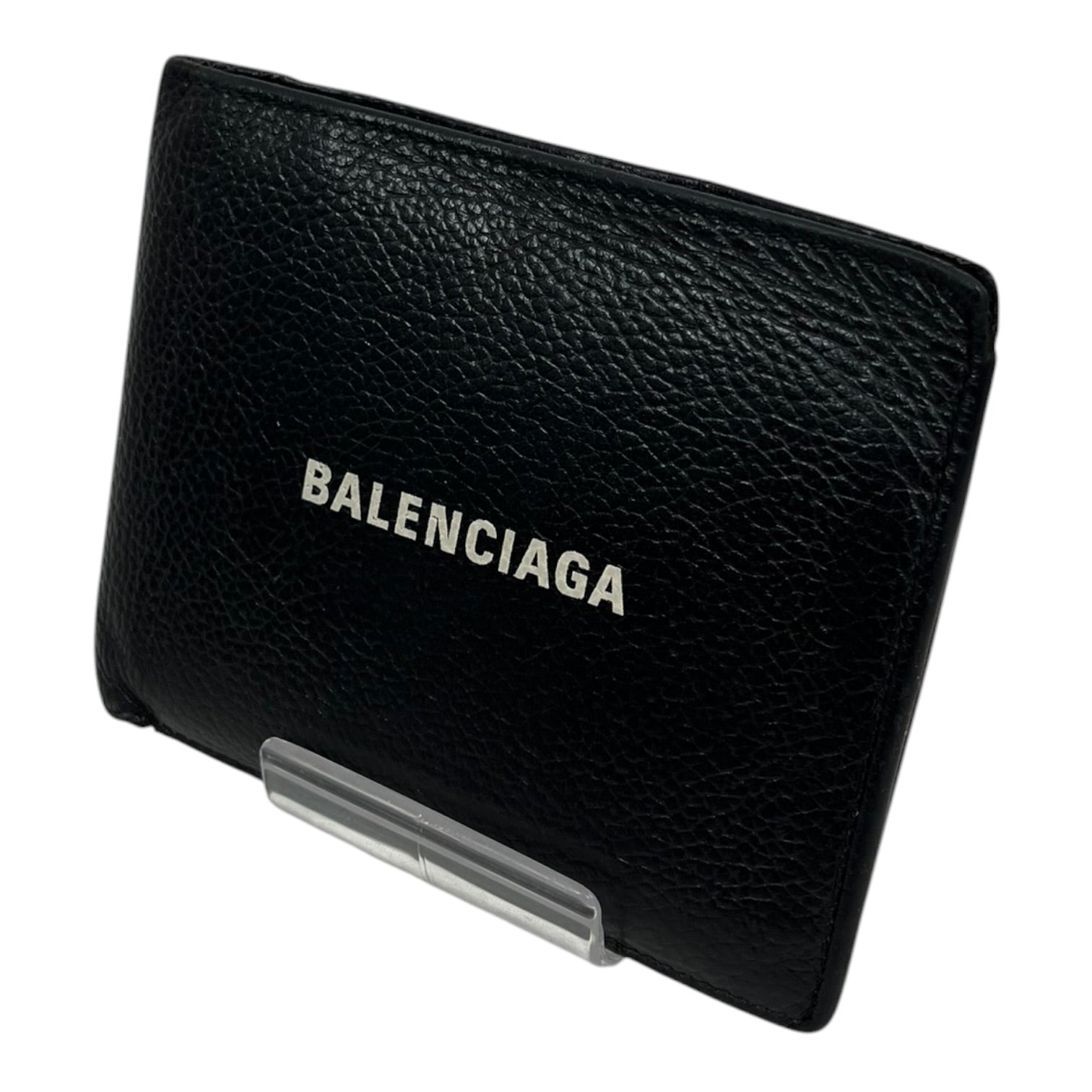 BALENCIAGA/Bifold Wallet/Leather/BLK/SCRIPT LOGO WALLET view 1