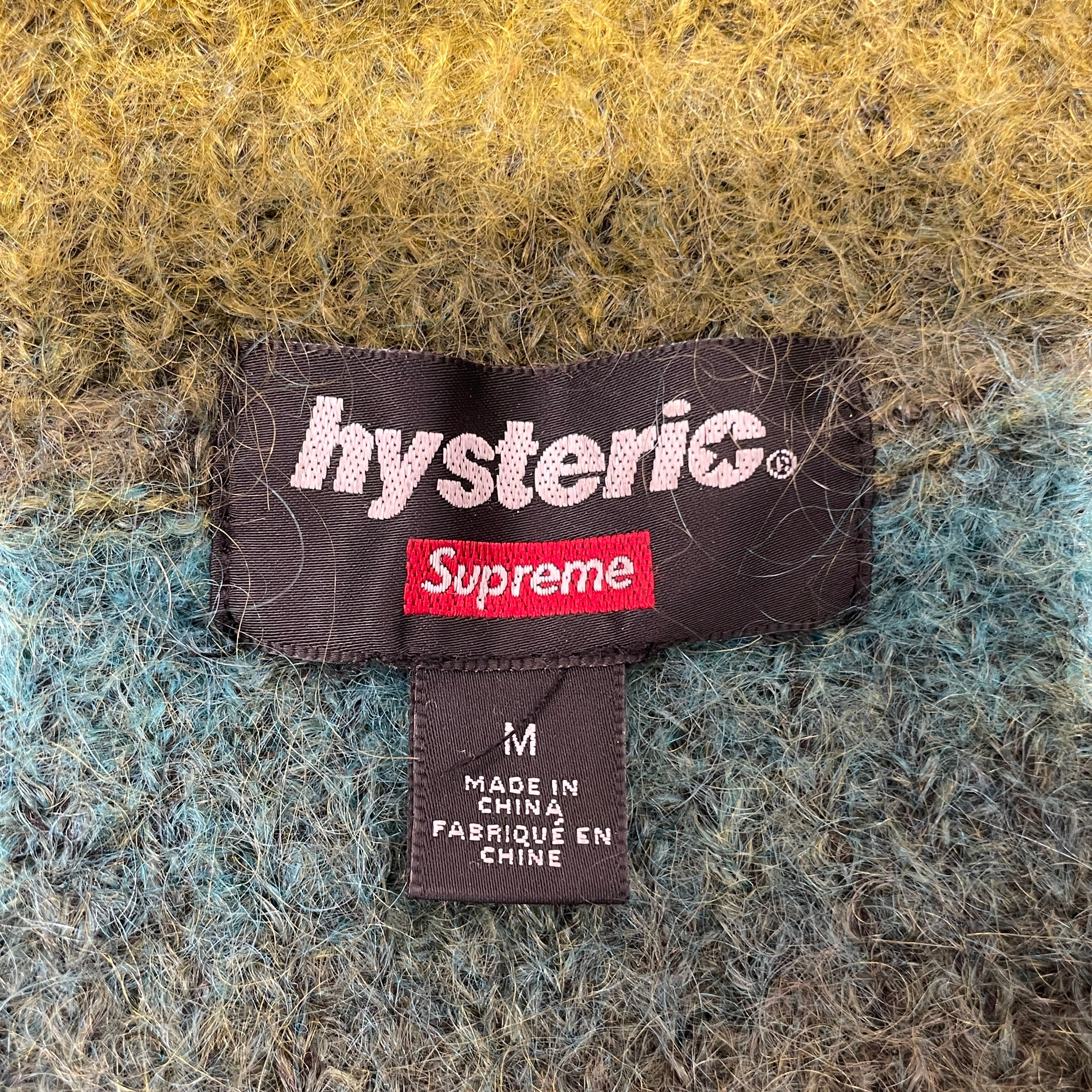Supreme/HYSTERIC/Zip Up Hoodie/M/Stripe/Mohair/GRN/KNIT OMBRE STRIPE PATCH view 3