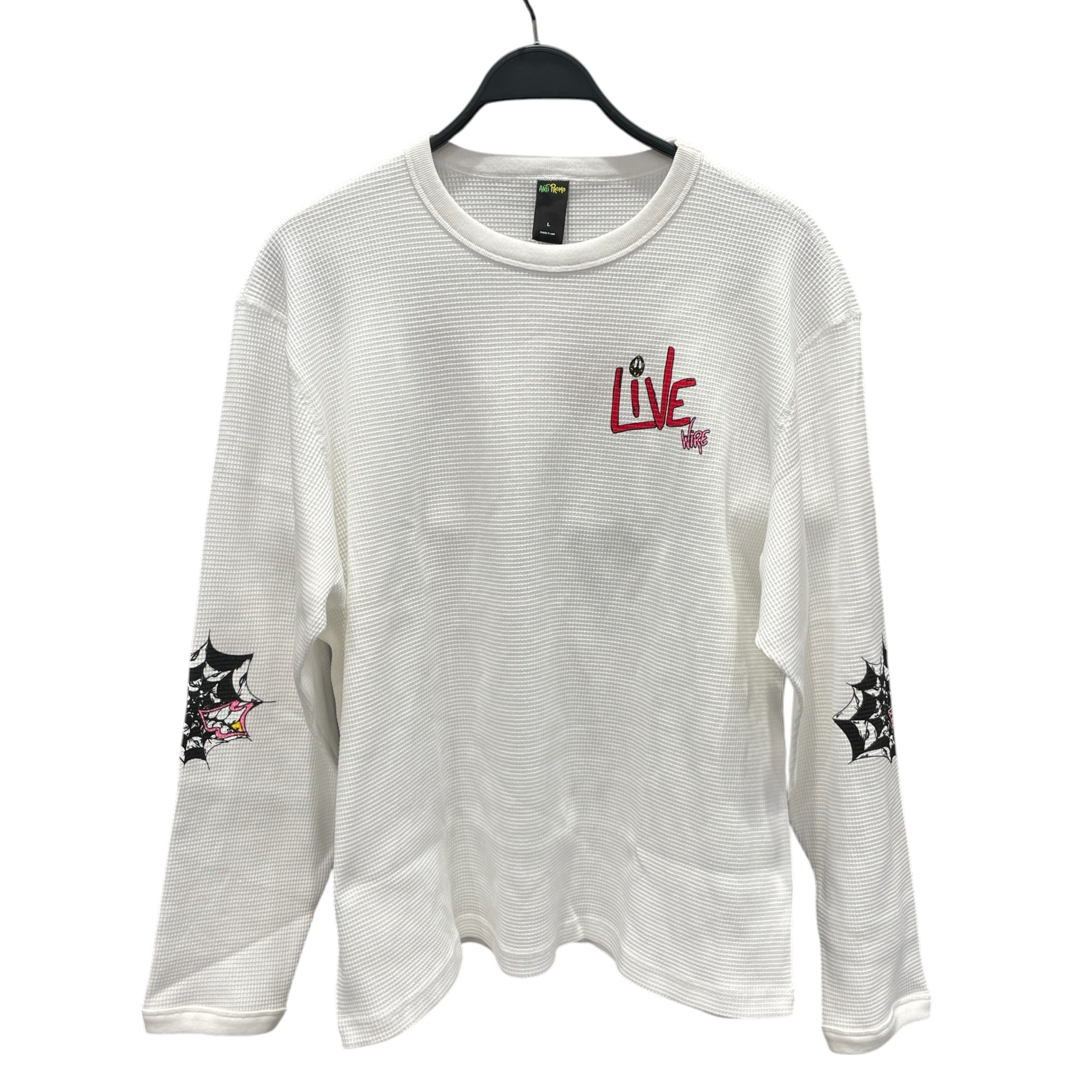MATTY BOY ANTI PROMO/LS T-Shirt/L/Cotton/WHT/Graphic/THERMAL LIVE WIRE SPIDER WEB view 1