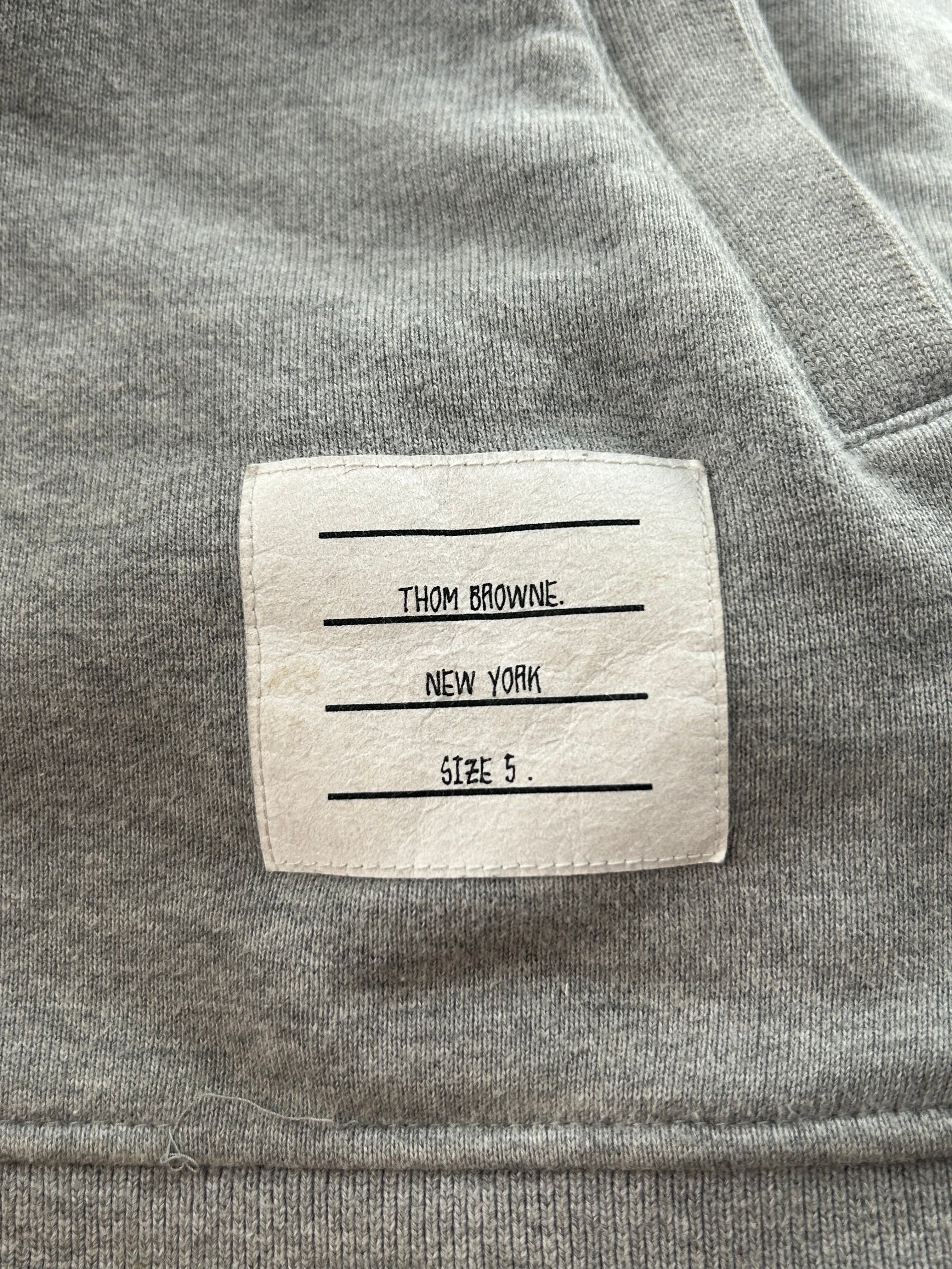 THOM BROWNE. NEW YORK/Zip Up Hoodie/L/Cotton/GRY/RIBBED SIDE 4 WHITE ARMBANDS view 3