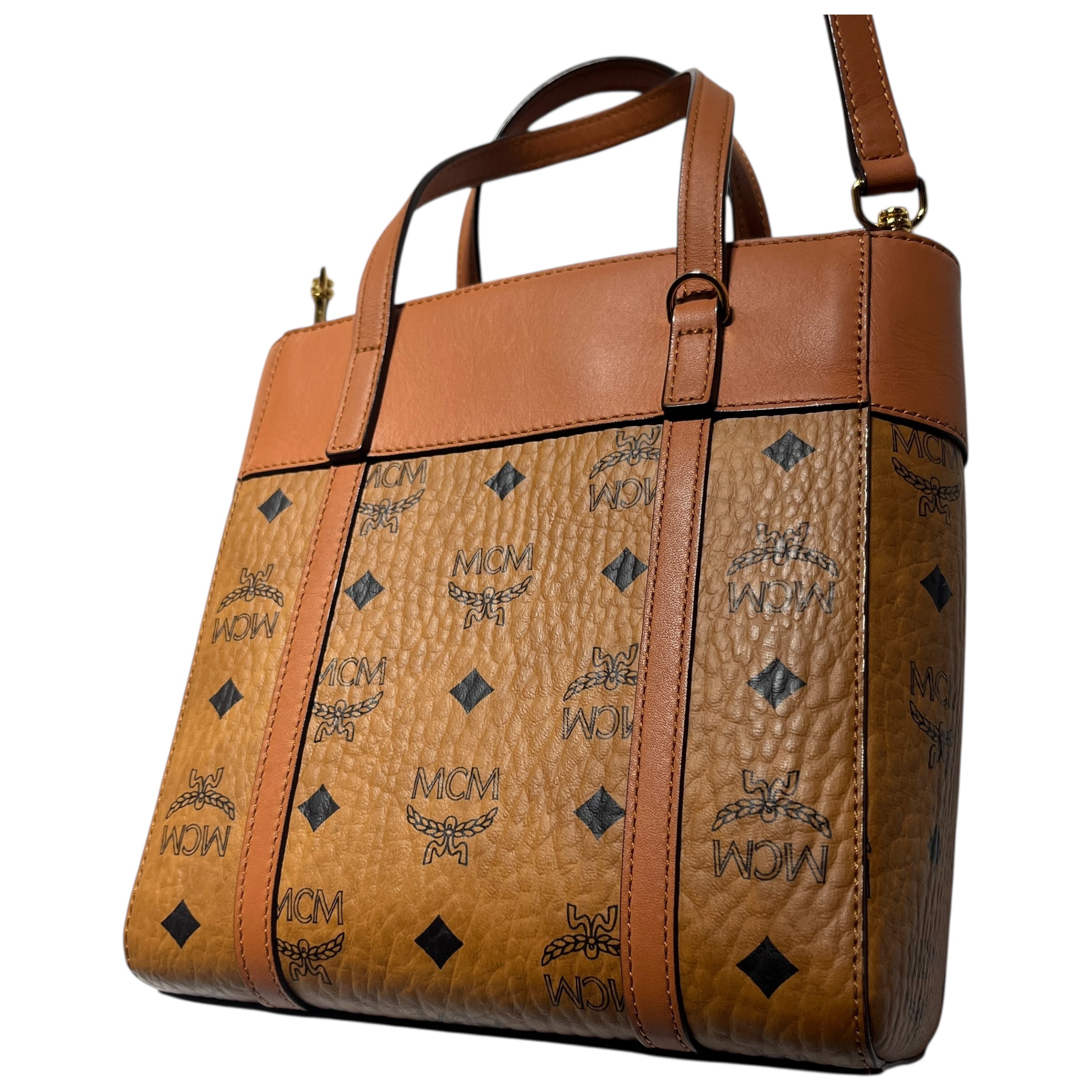 MCM/Tote Bag/Monogram/Leather/CML/Mini Shopper Tote w/ Strap view 2