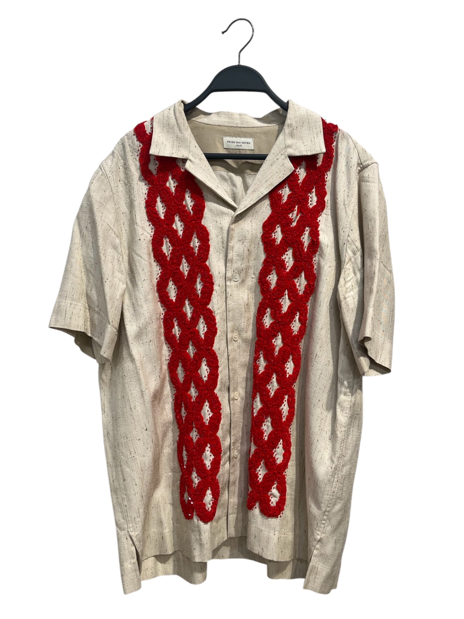 DRIES VAN NOTEN/SS Shirt/50/CRM/BEADED CAMP COLLAR SHIRT view 1