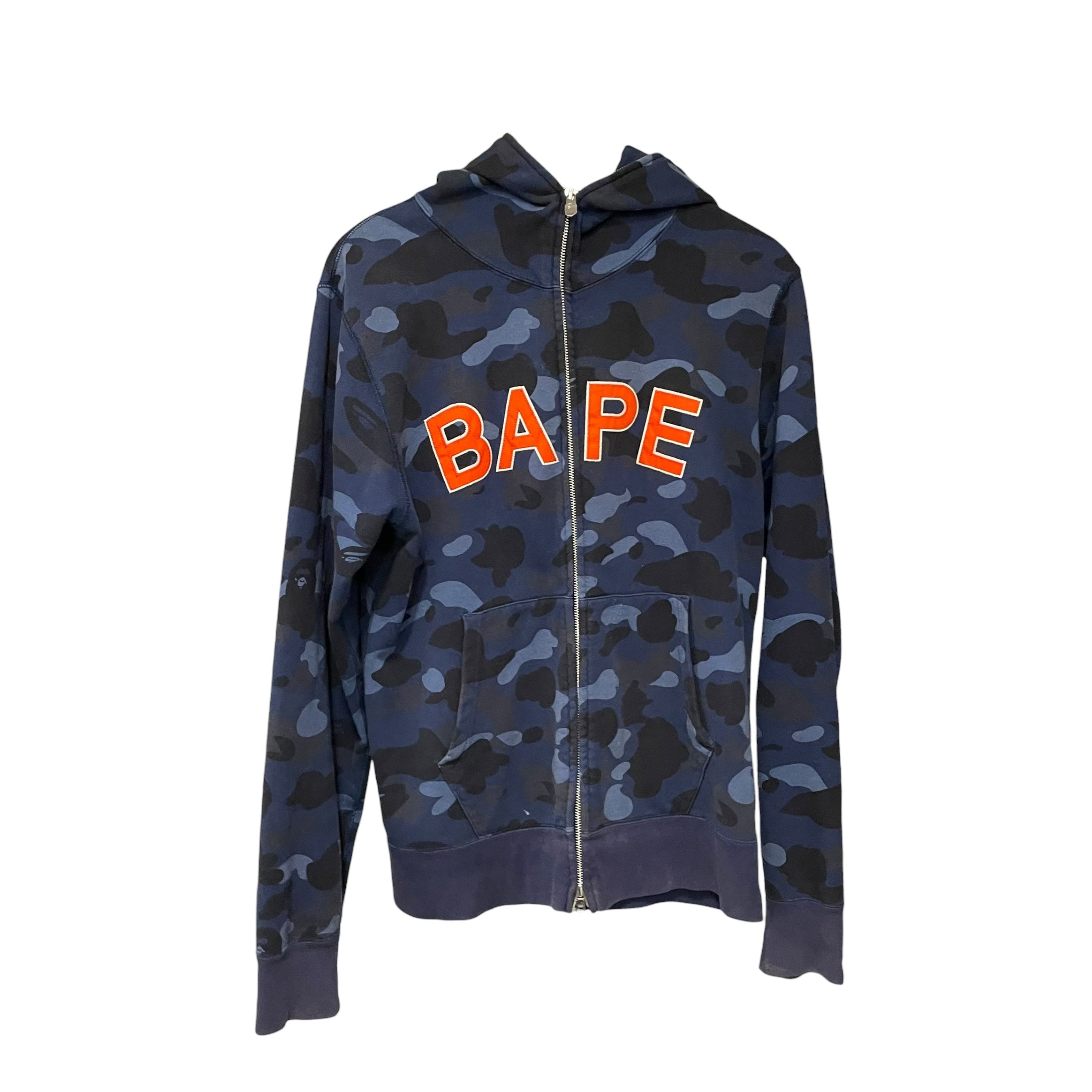 A BATHING APE/Zip Up Hoodie/L/Camouflage/Cotton/BLU/001zpg30100x view 1
