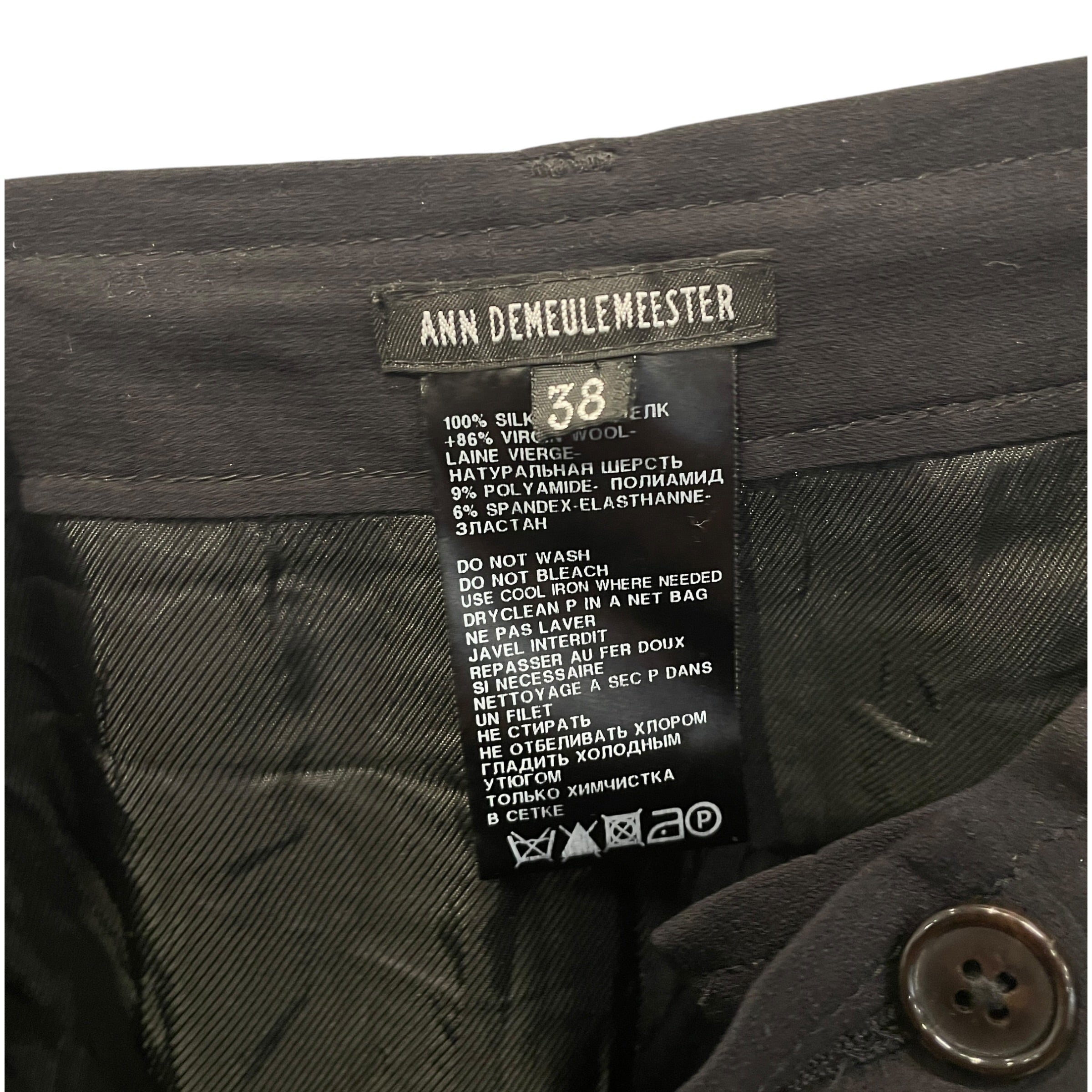 ANN DEMEULEMEESTER/Pants/38/Silk/BLK/SHORT PANT view 3